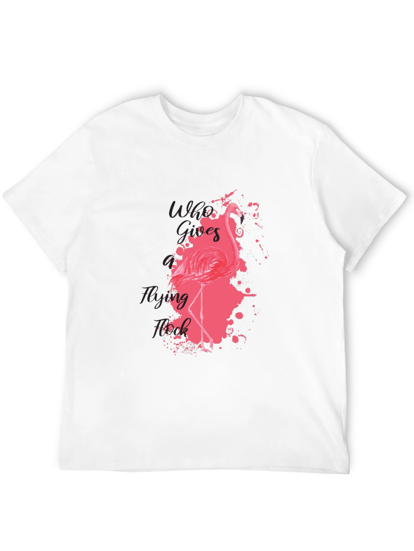 Flamingo Graphic Tee - Who Cares? Flying Pink