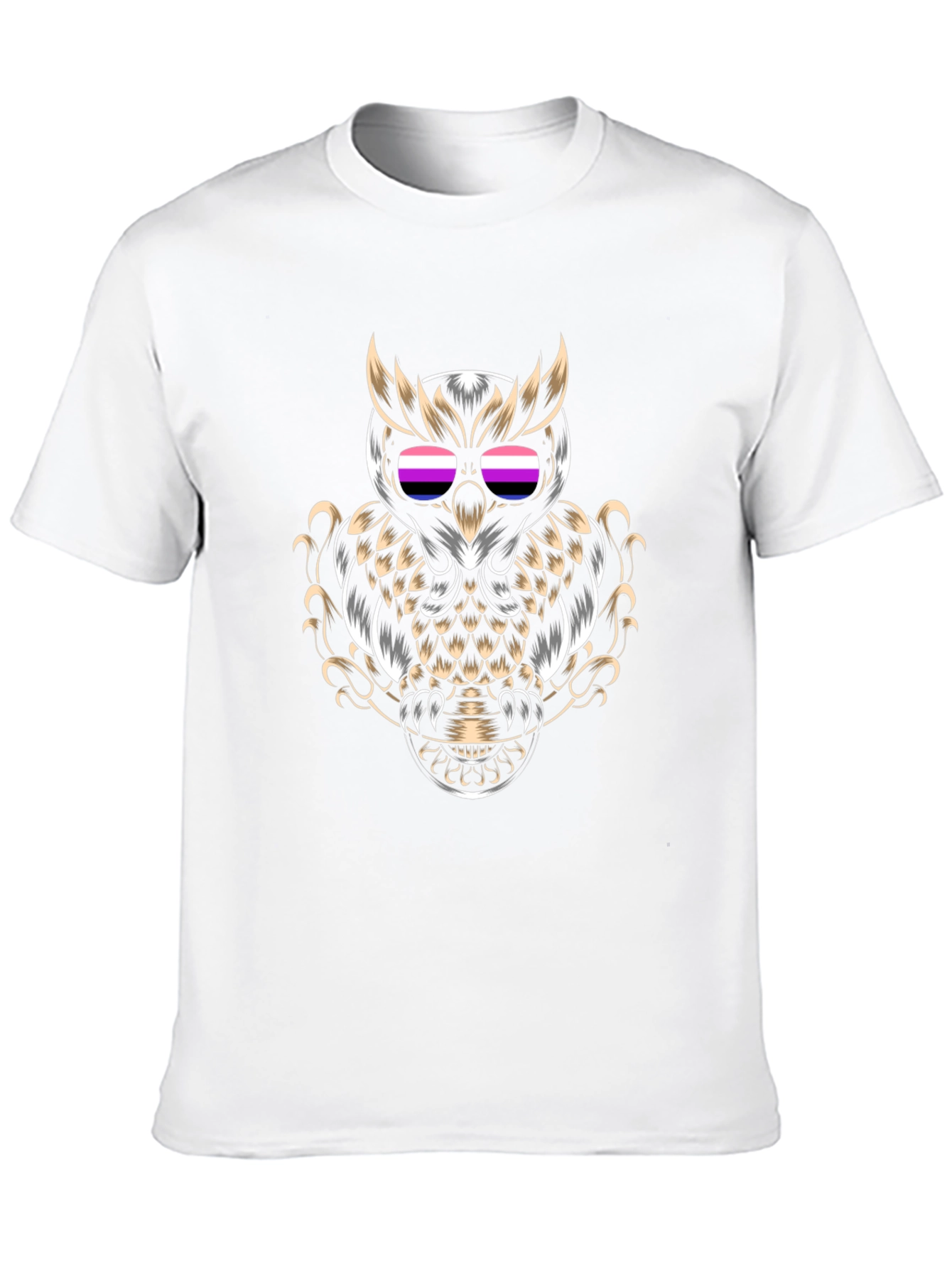 Cool Owl Graphic Tee - Black