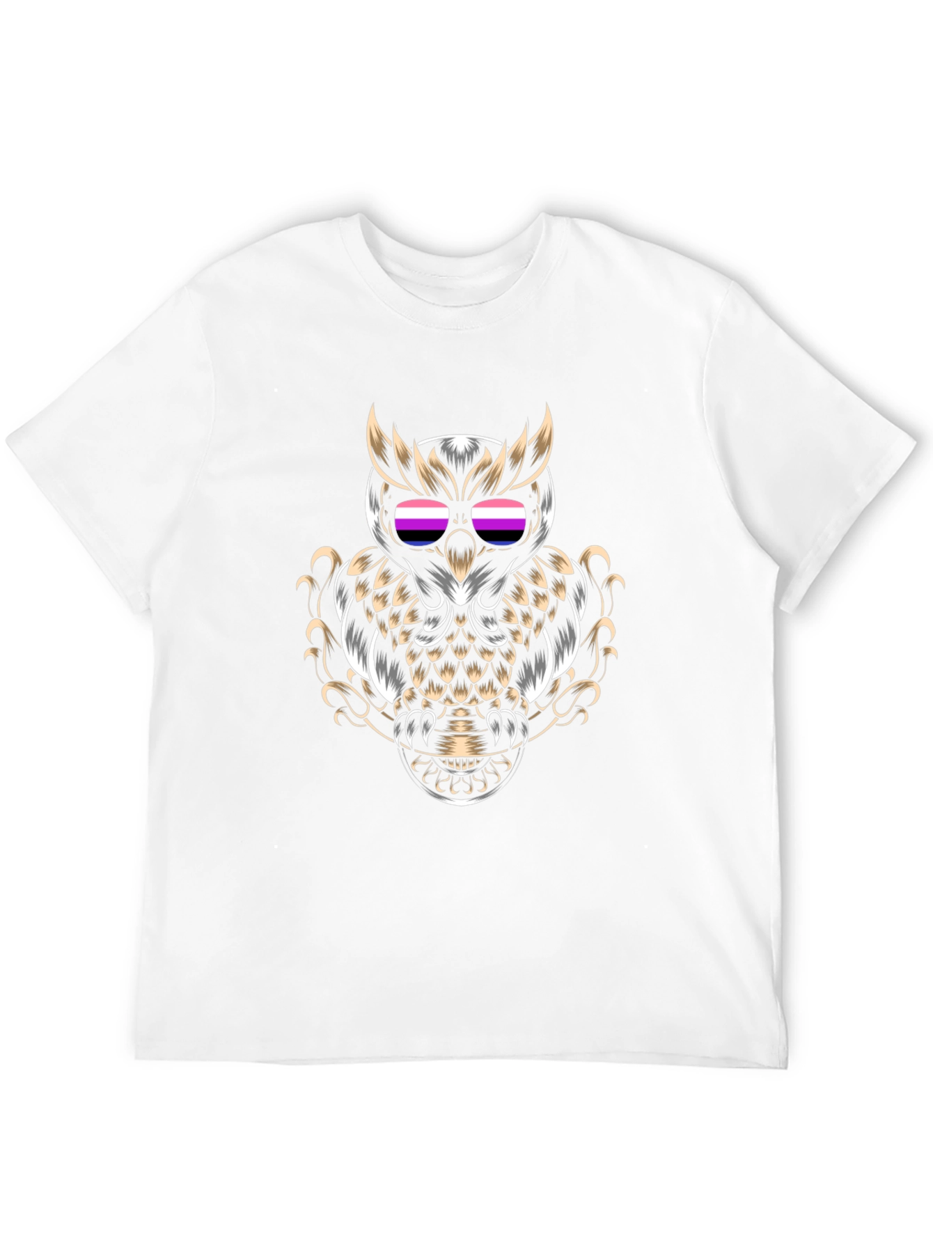 Cool Owl Graphic Tee - Black