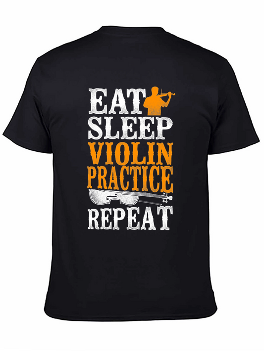 Eat Sleep Violin Practice Repeat Black T-Shirt