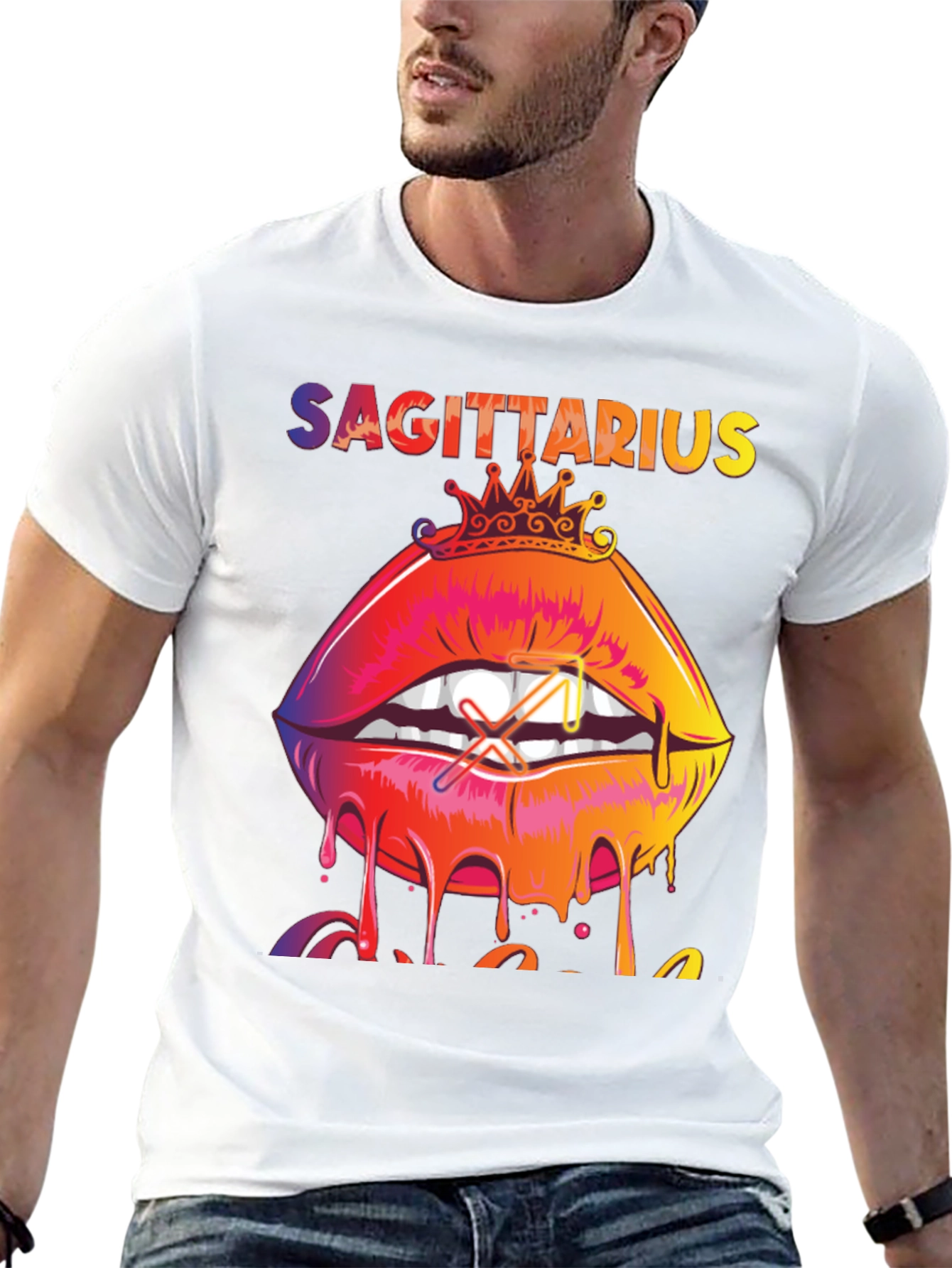 Sagittarius Zodiac Lips Graphic Tee