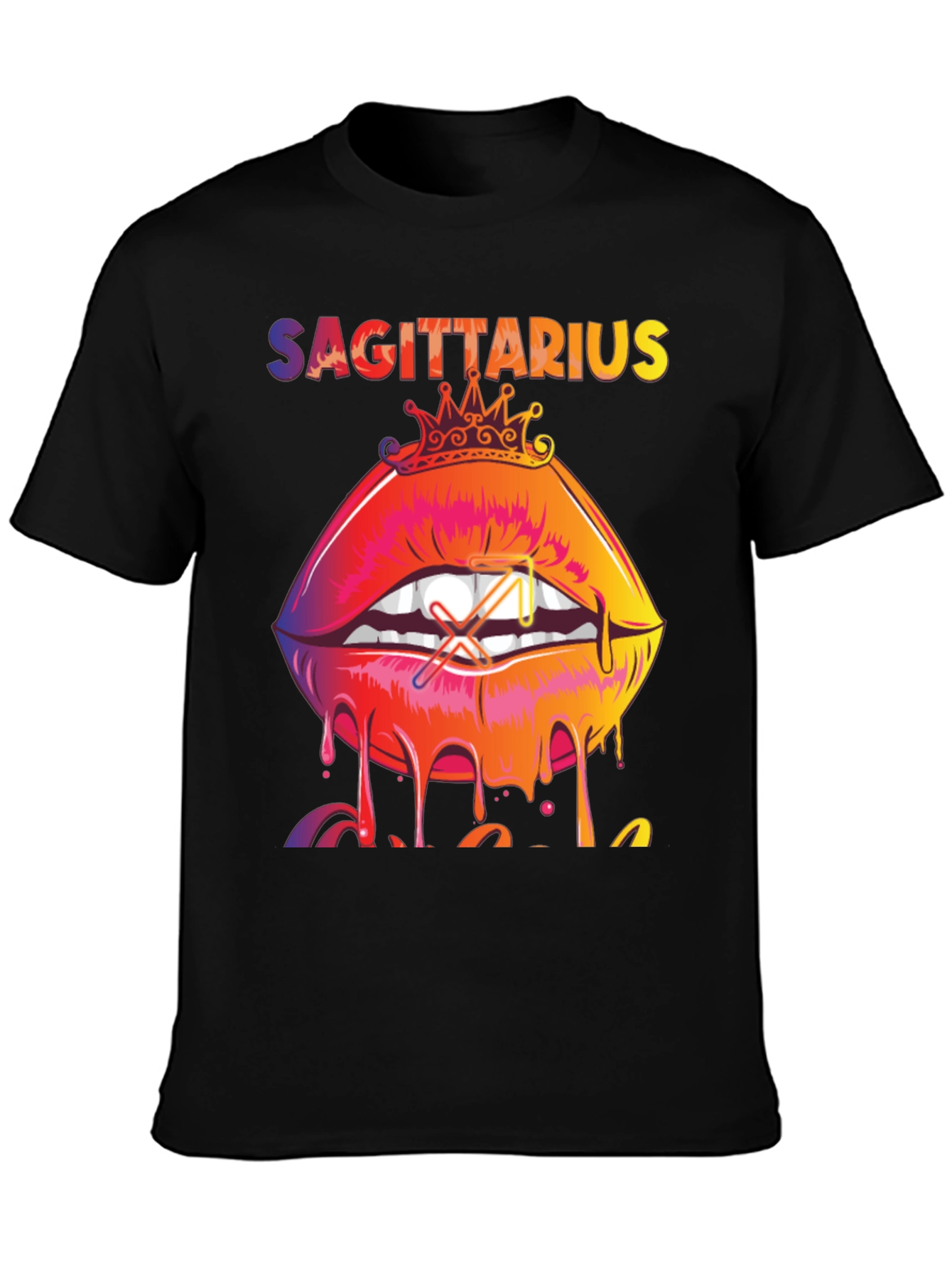 Sagittarius Zodiac Lips Graphic Tee
