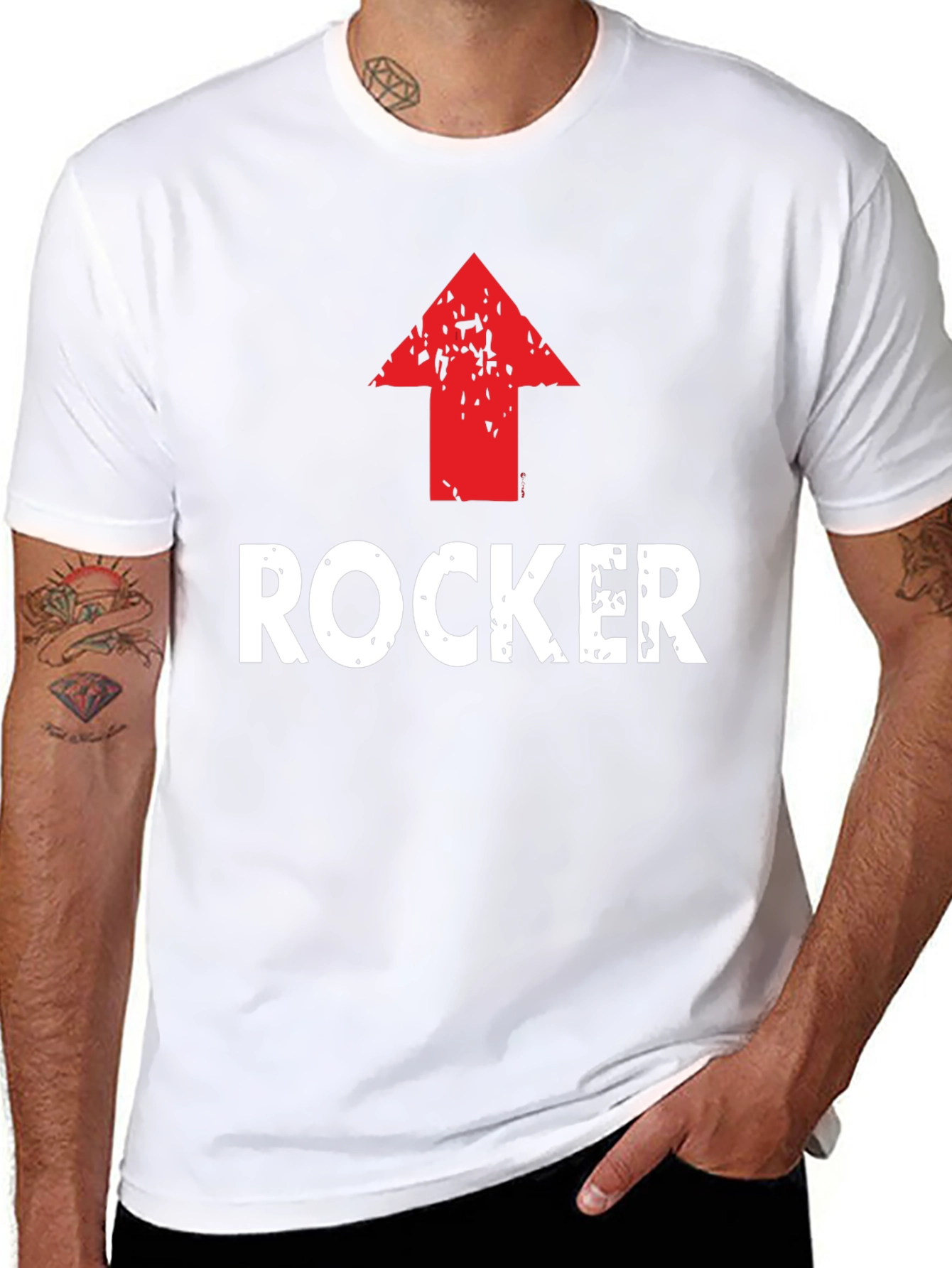 Rocker Up Arrow Graphic Black T-Shirt