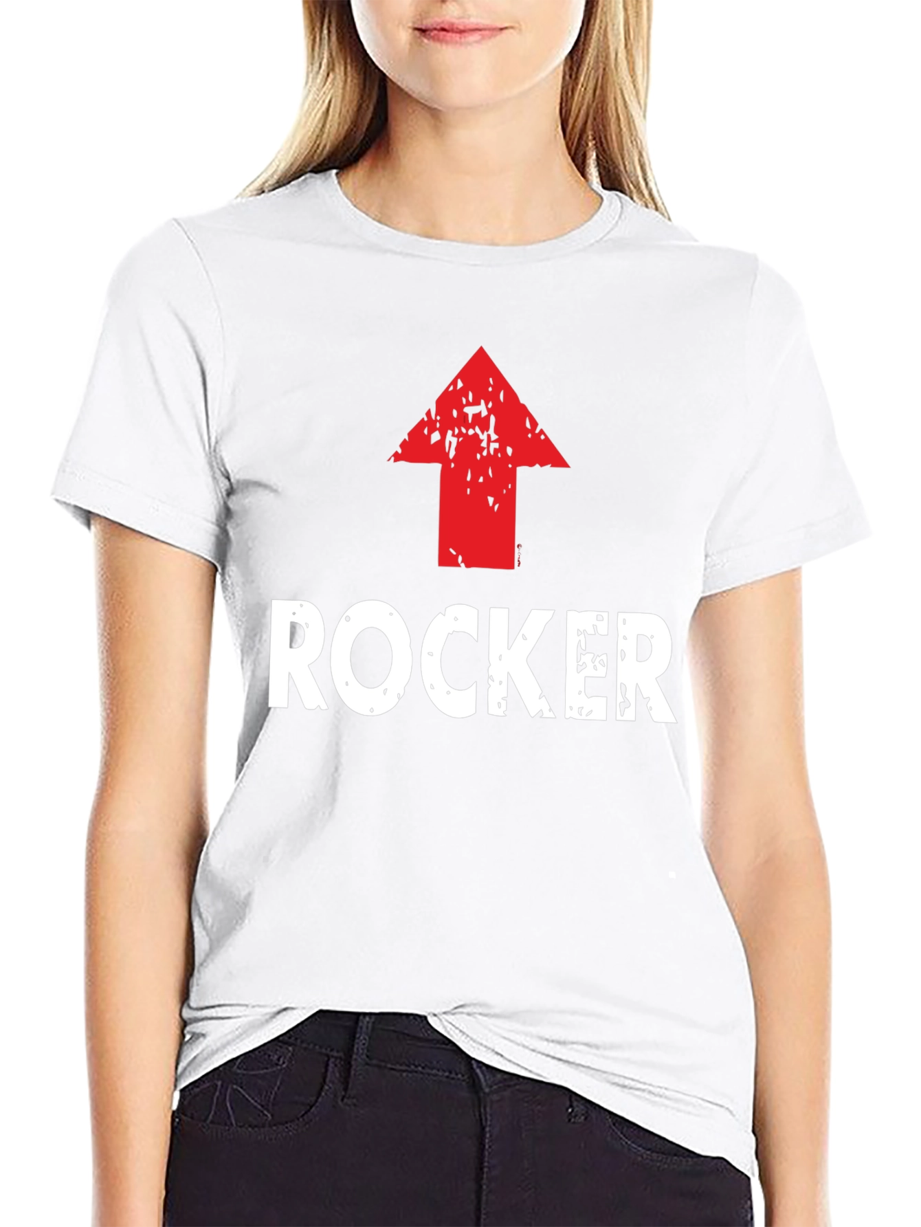 Rocker Up Arrow Graphic Black T-Shirt