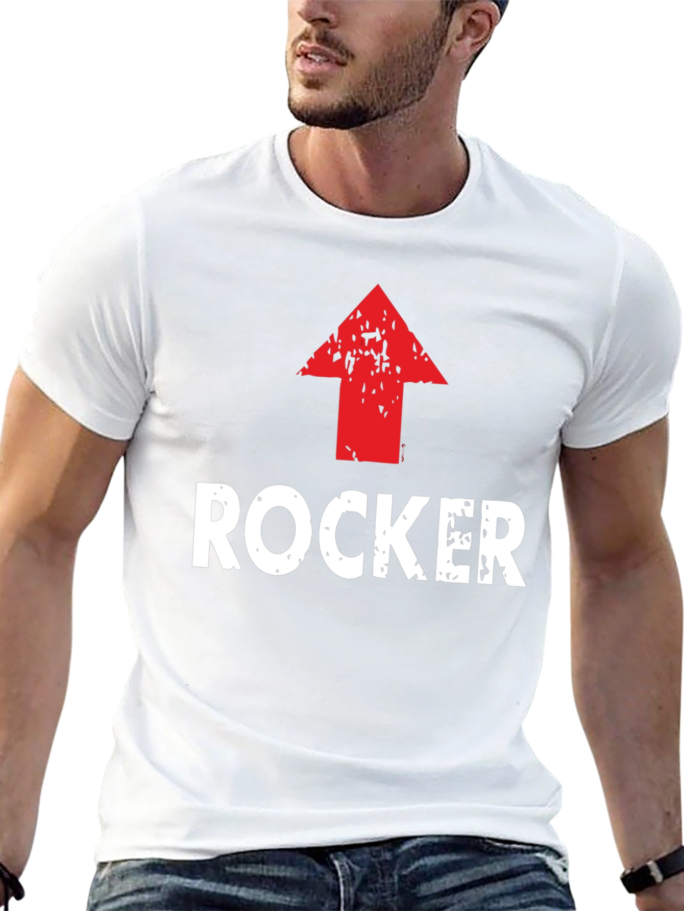 Rocker Up Arrow Graphic Black T-Shirt