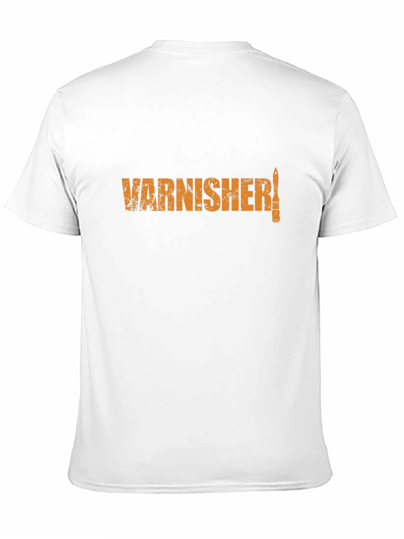 Varnisher T-Shirt - Orange Graphic on Black Tee