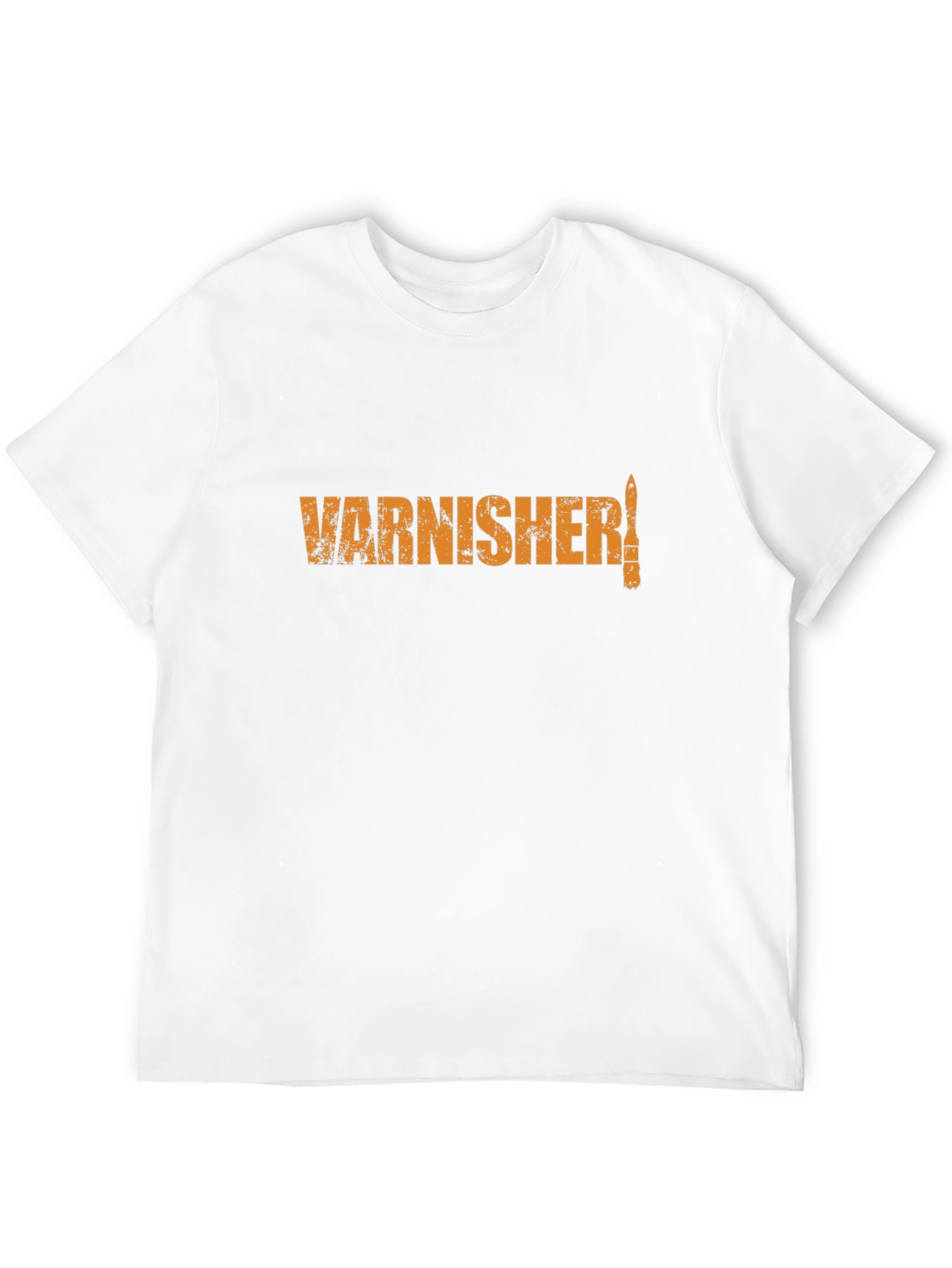 Varnisher T-Shirt - Orange Graphic on Black Tee