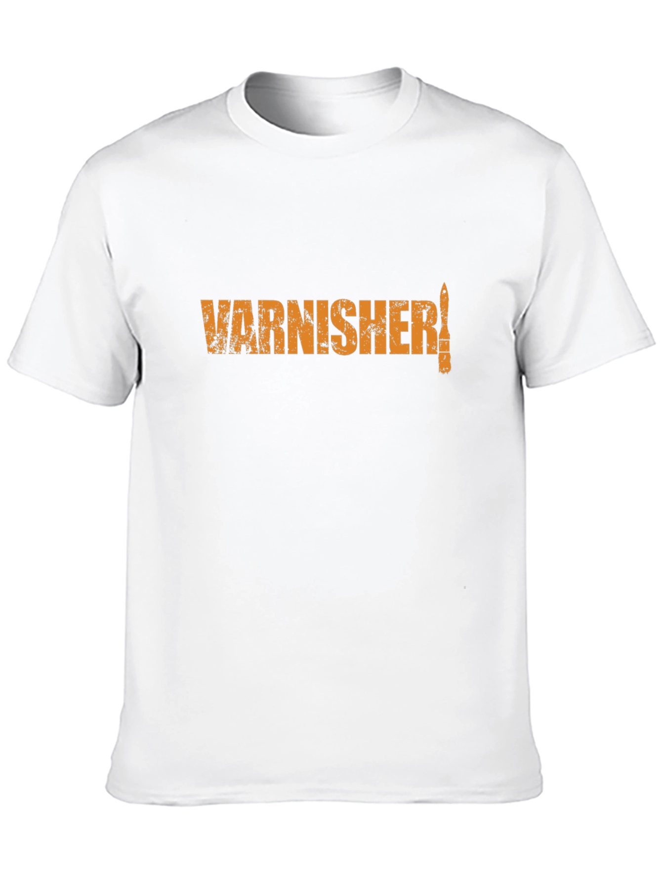 Varnisher T-Shirt - Orange Graphic on Black Tee