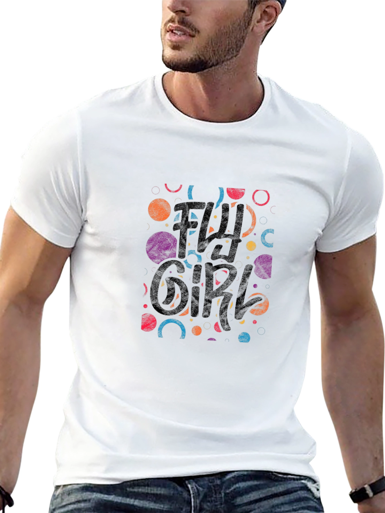 Fly Girl Graphic Tee - Black Cotton Casual T-Shirt