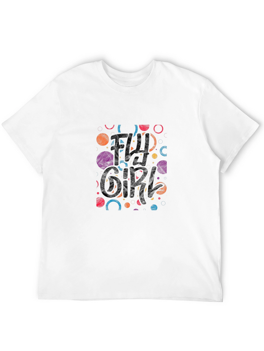 Fly Girl Graphic Tee - Black Cotton Casual T-Shirt