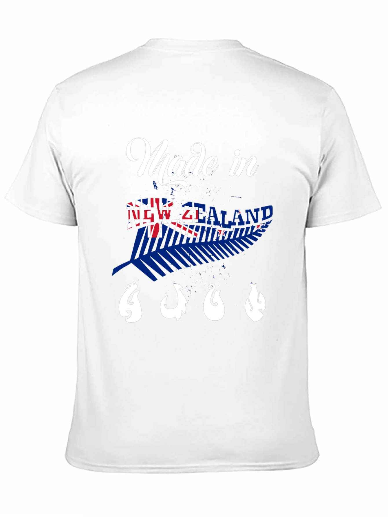 New Zealand Made Black T-Shirt with Fish Hooks