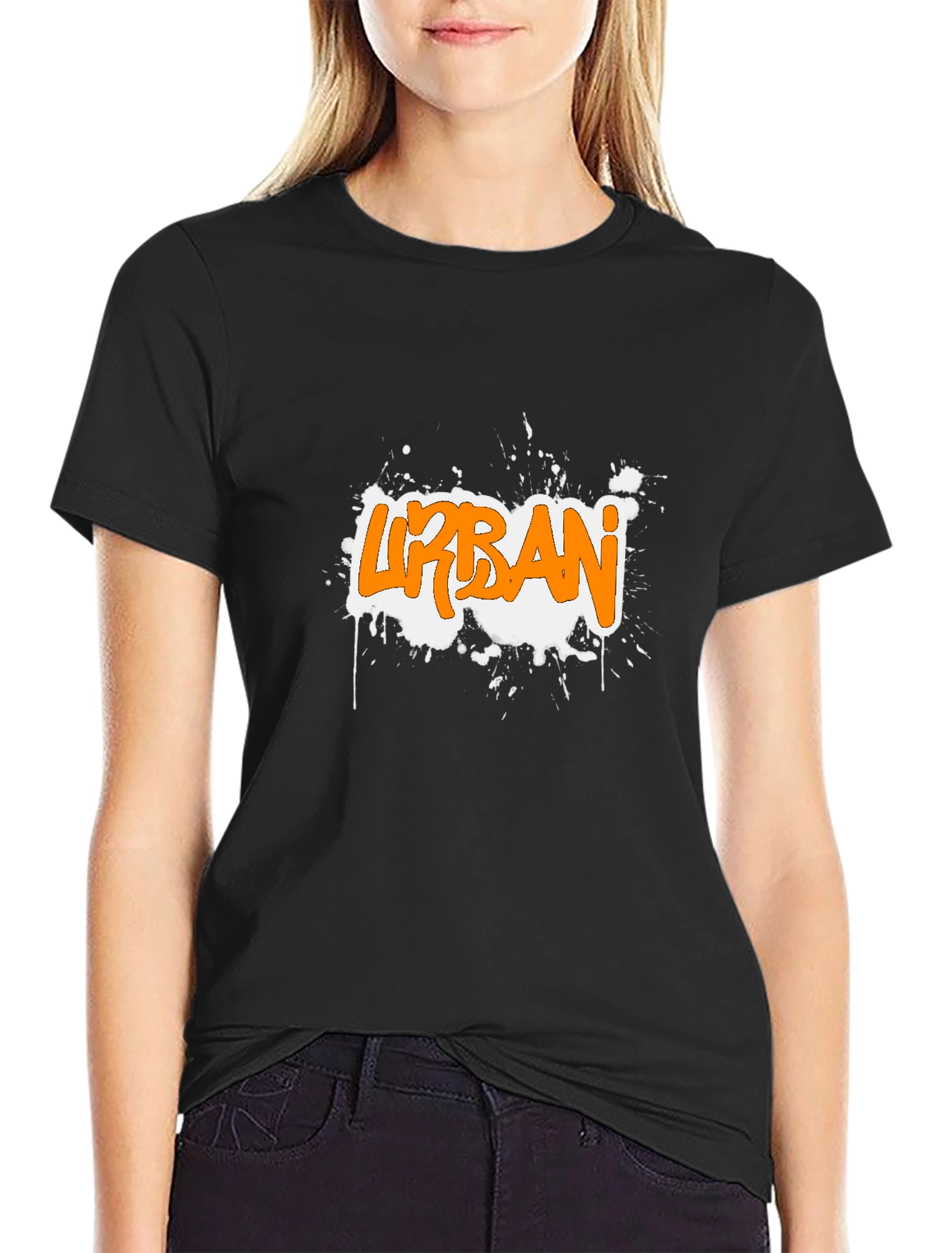 Urban Graffiti Style Black T-Shirt