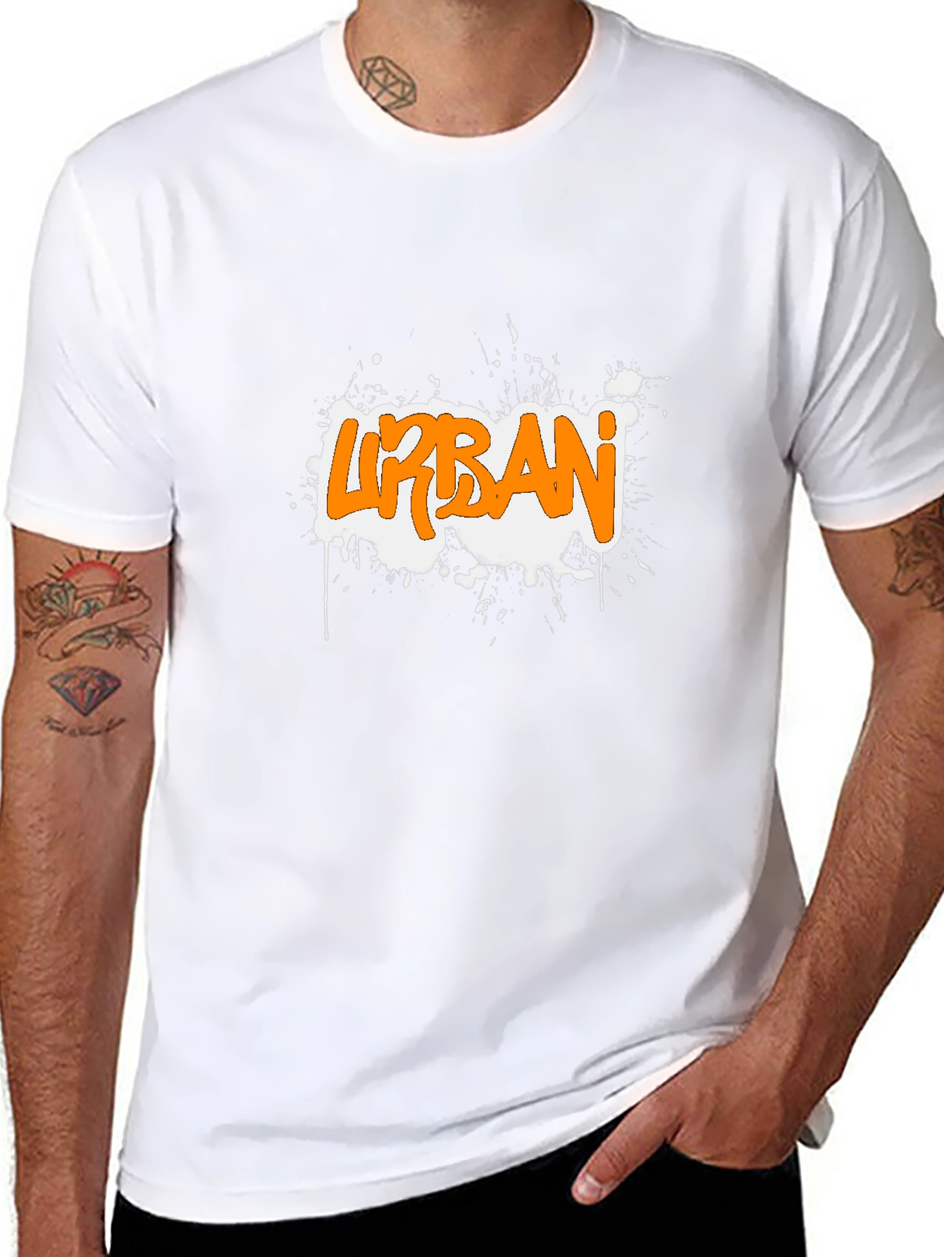 Urban Graffiti Style Black T-Shirt