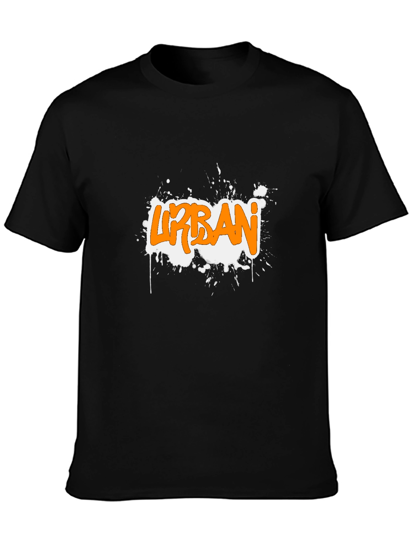 Urban Graffiti Style Black T-Shirt