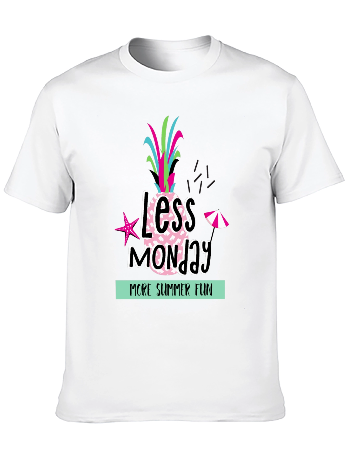 Less Monday More Summer Fun Black T-Shirt