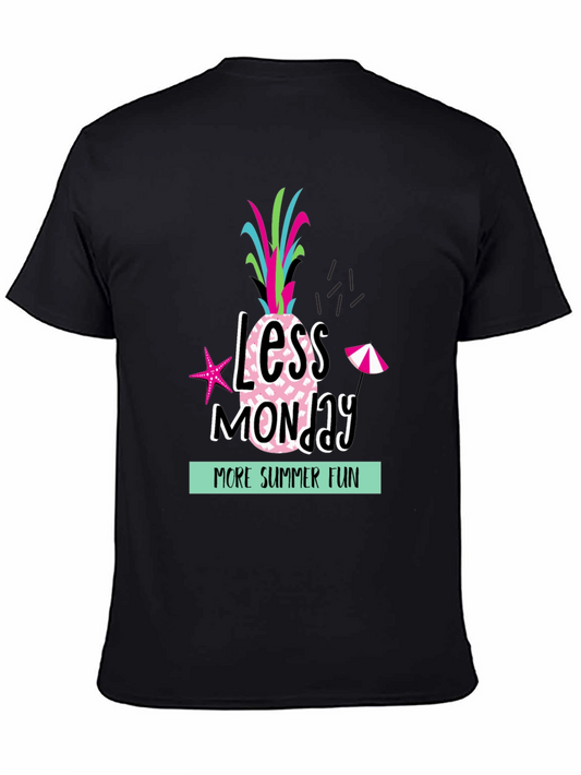 Less Monday More Summer Fun Black T-Shirt