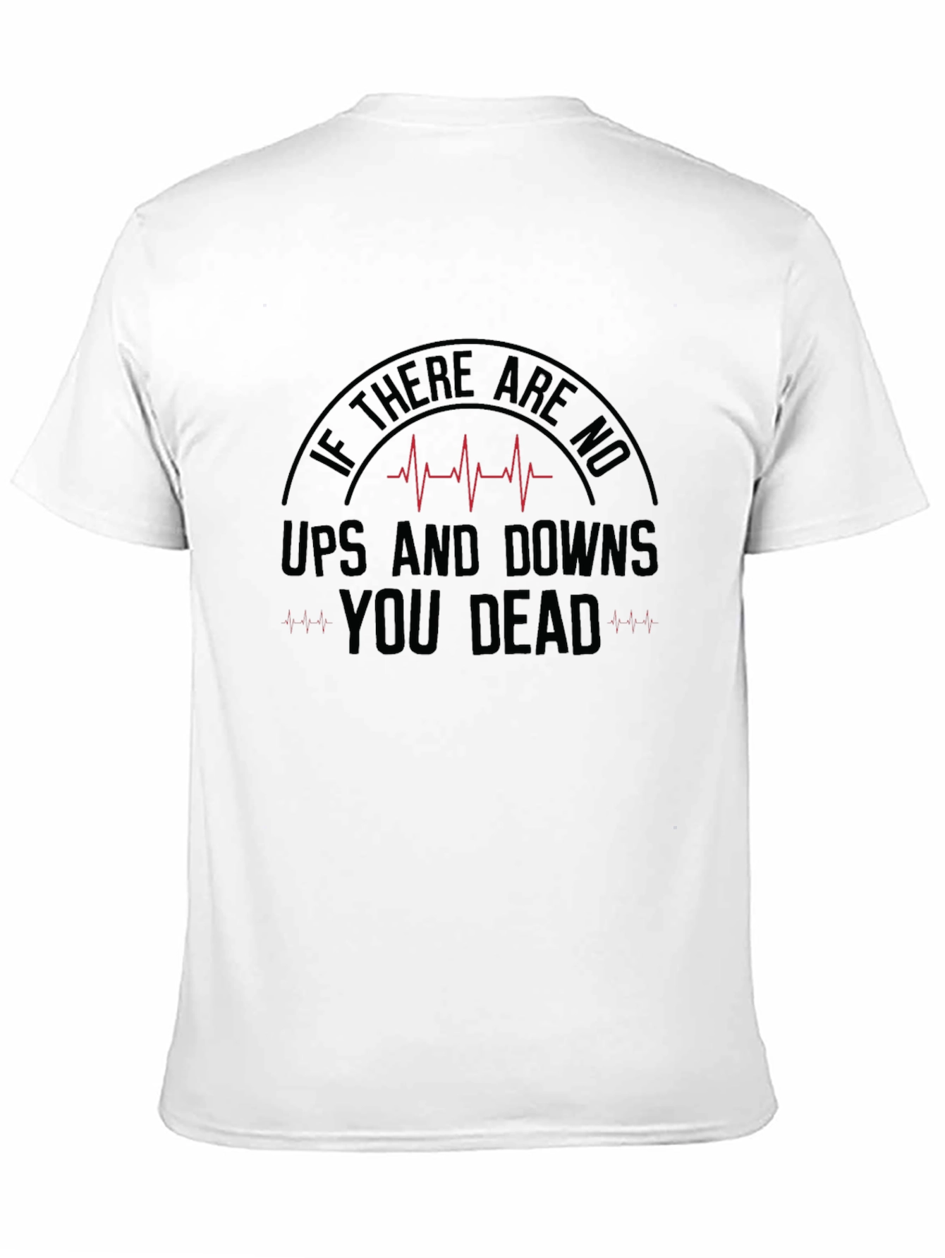 Humorous Ups and Downs Graphic Tee - Black