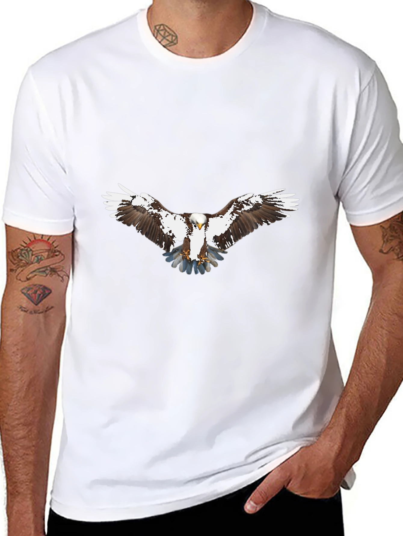 Eagle Graphic Tee - Mens Black Cotton T-Shirt