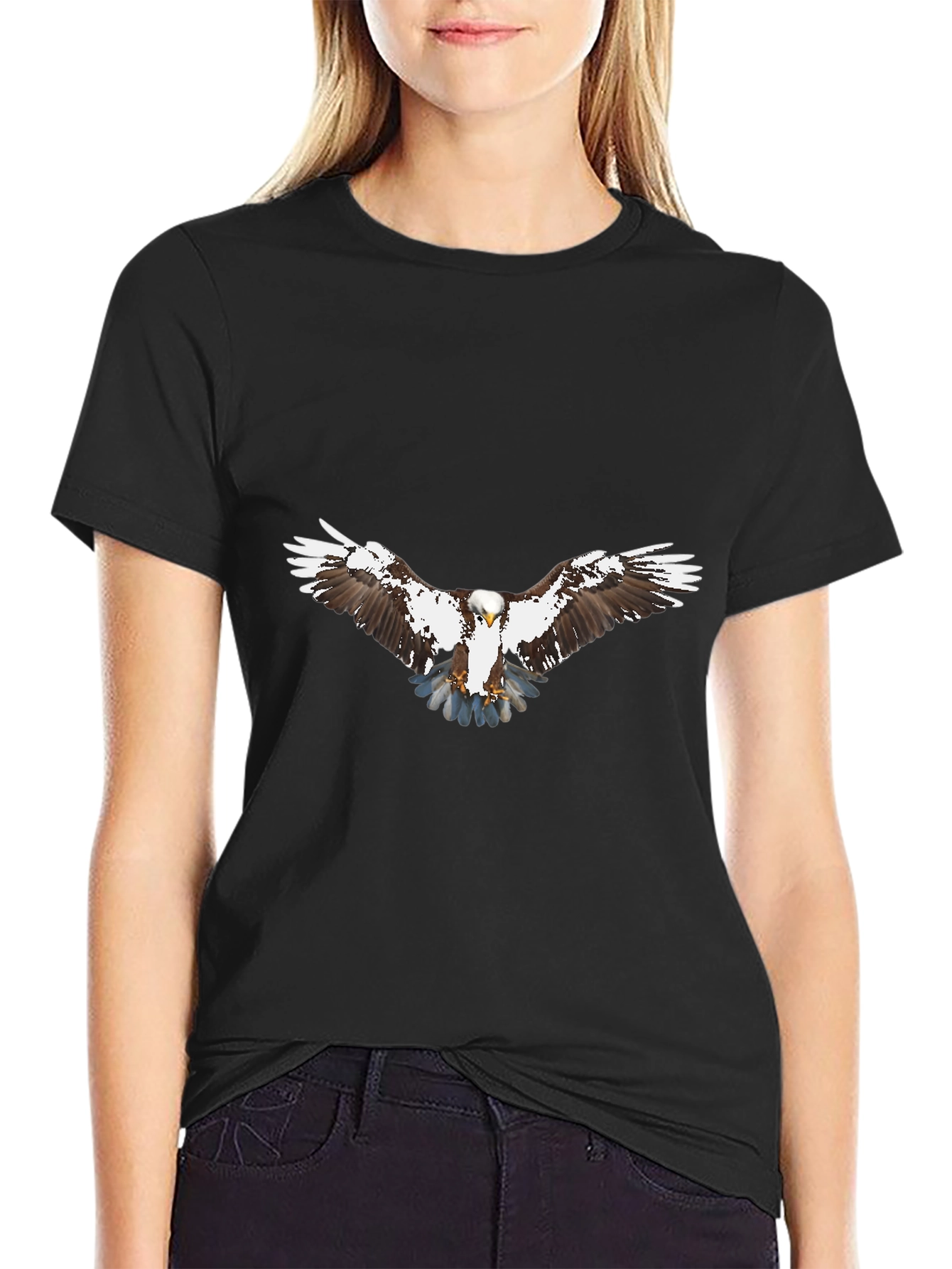 Eagle Graphic Tee - Mens Black Cotton T-Shirt