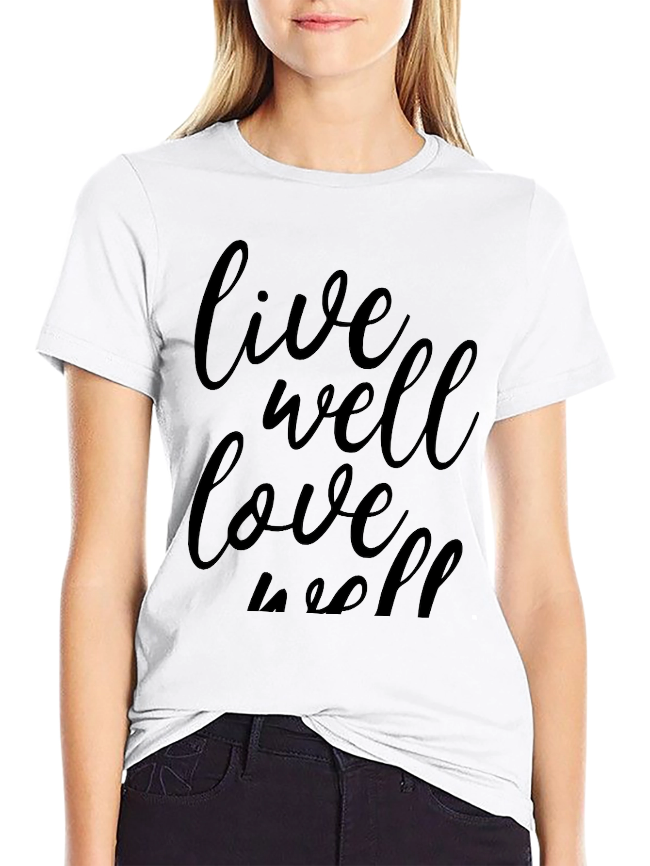 Live Well Love Well Black Graphic Tee