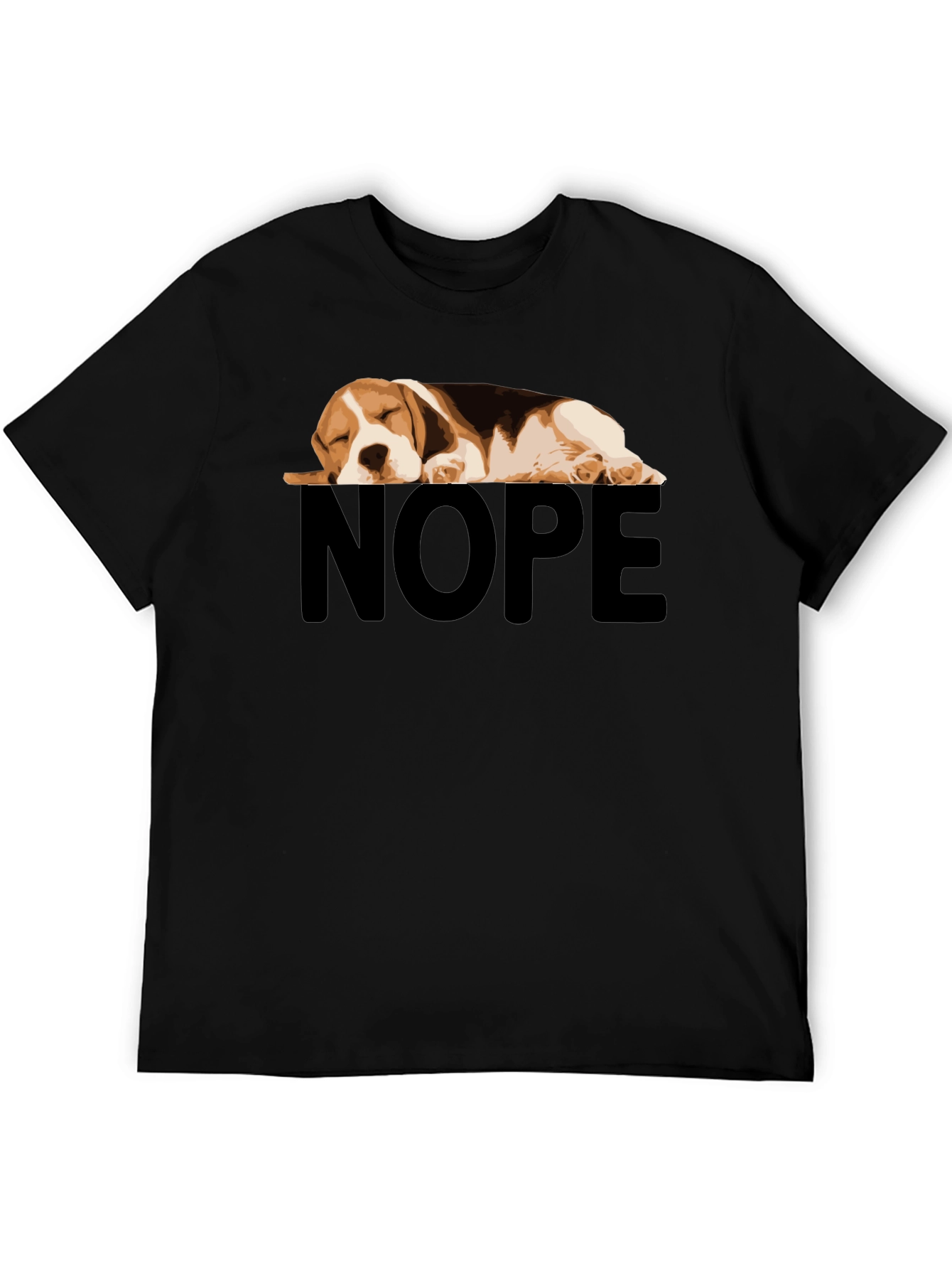 Nope Beagle Nap Black T-Shirt