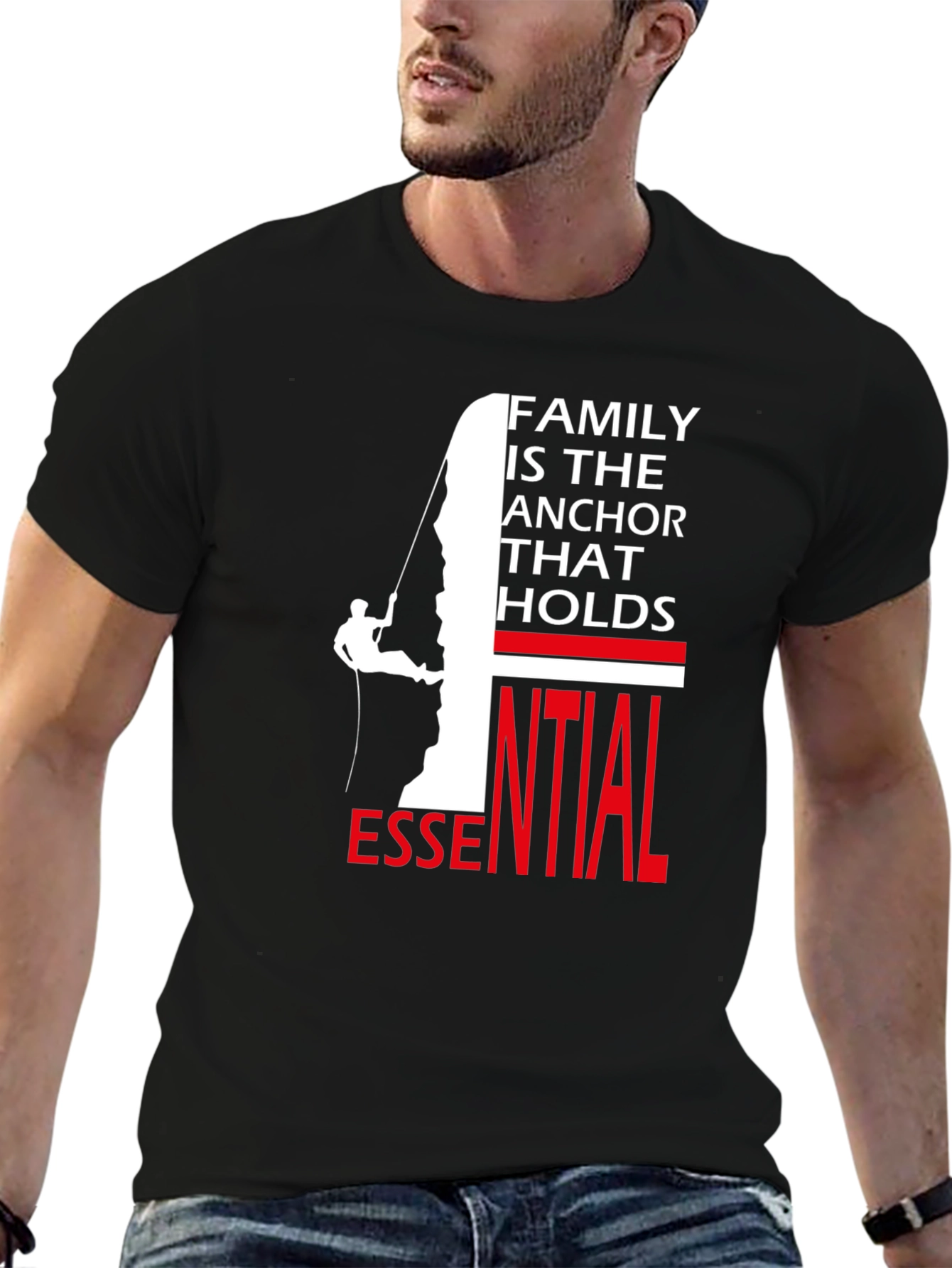 Family Anchor Essential T-Shirt - Rock Climbing Design