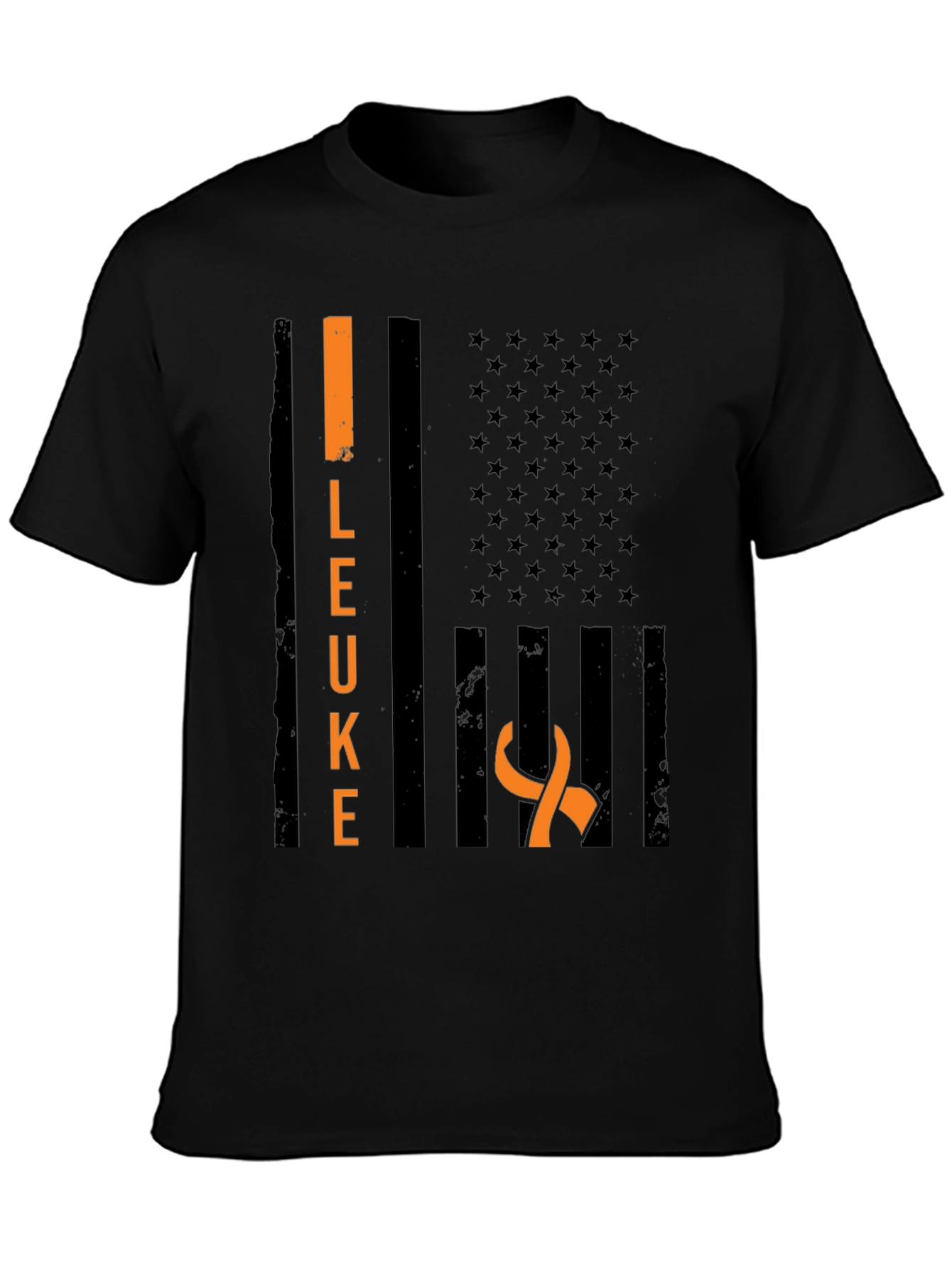 Leukemia Awareness T-Shirt - Black Ribbon Support Tee