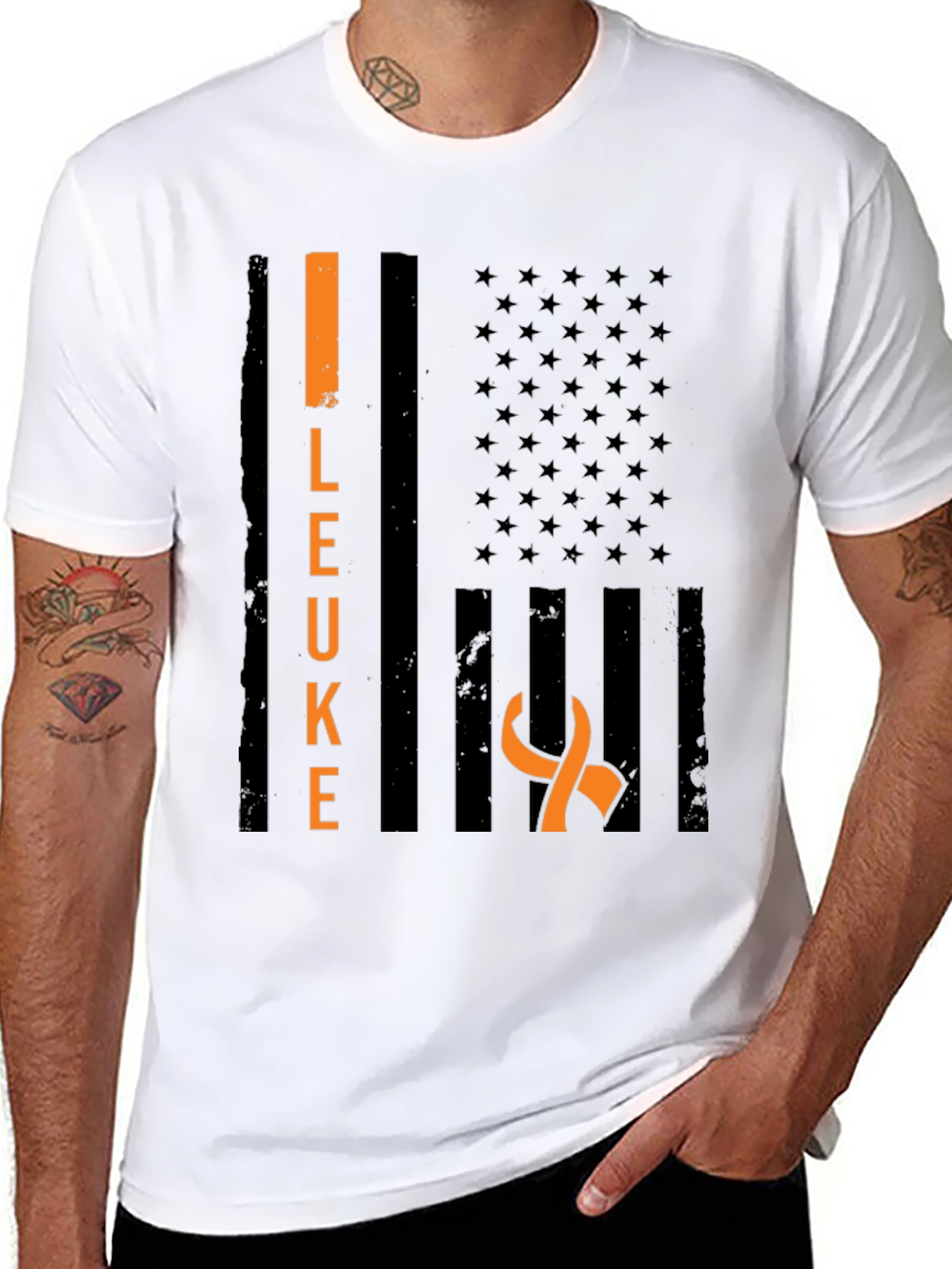 Leukemia Awareness T-Shirt - Black Ribbon Support Tee