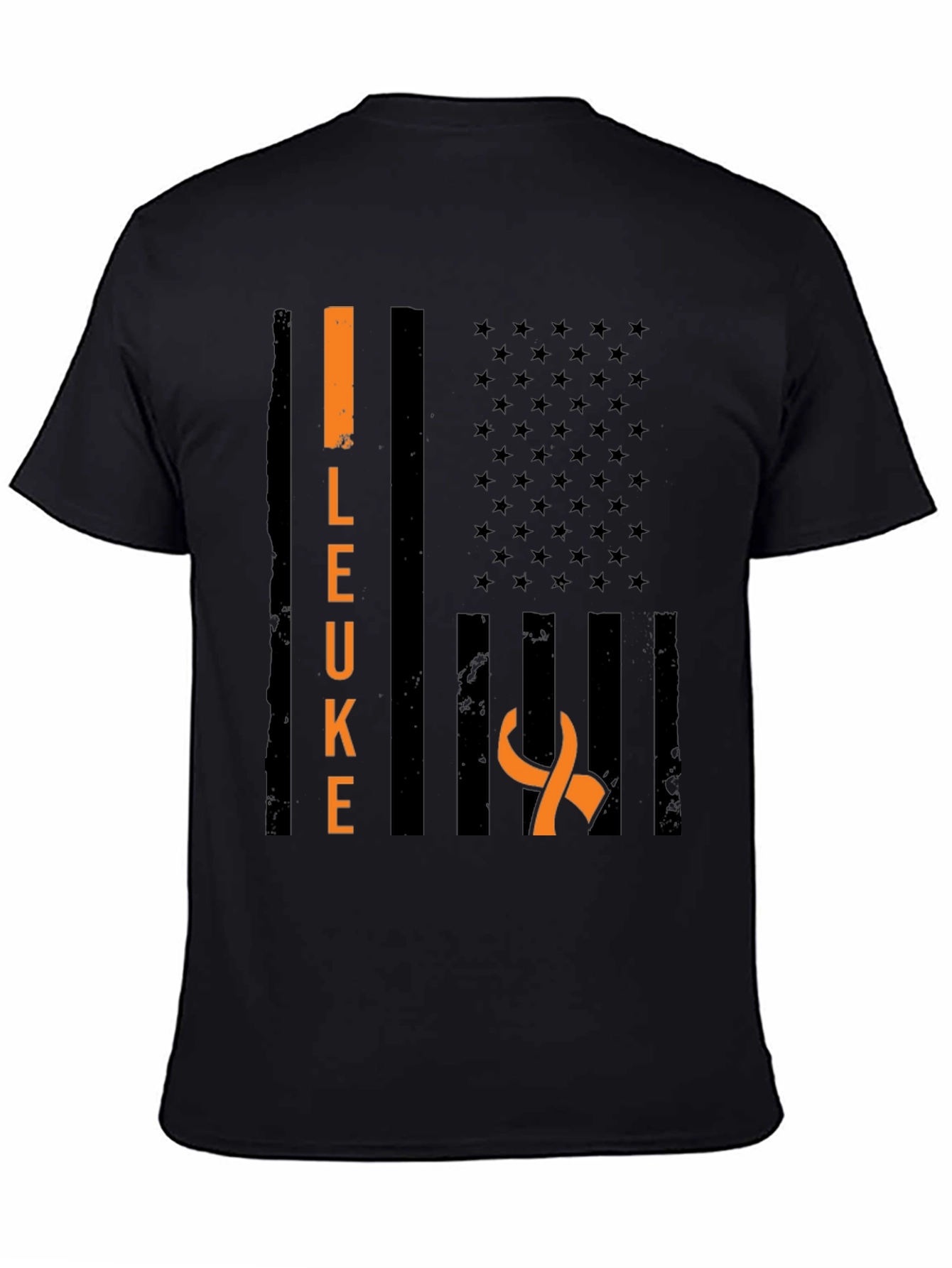 Leukemia Awareness T-Shirt - Black Ribbon Support Tee
