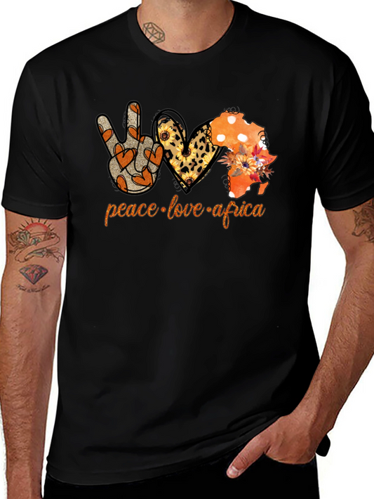 Peace Love Africa T-Shirt Black
