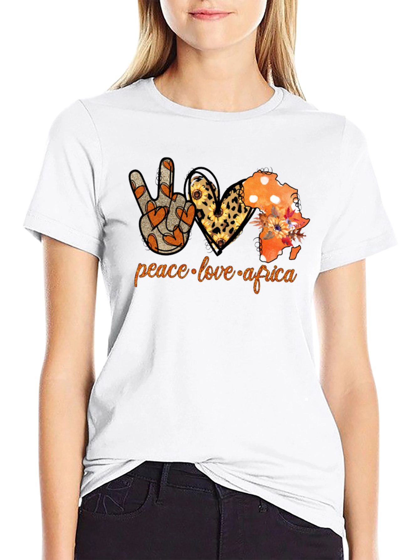 Peace Love Africa T-Shirt Black