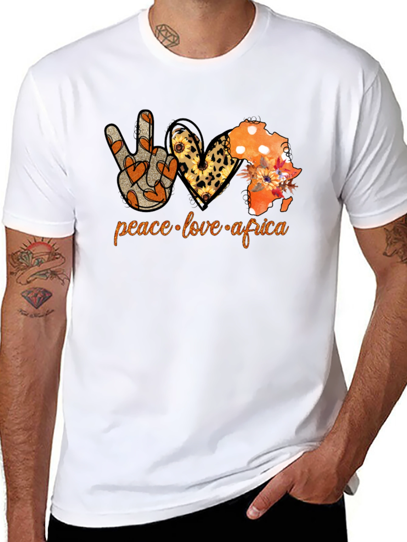 Peace Love Africa T-Shirt Black