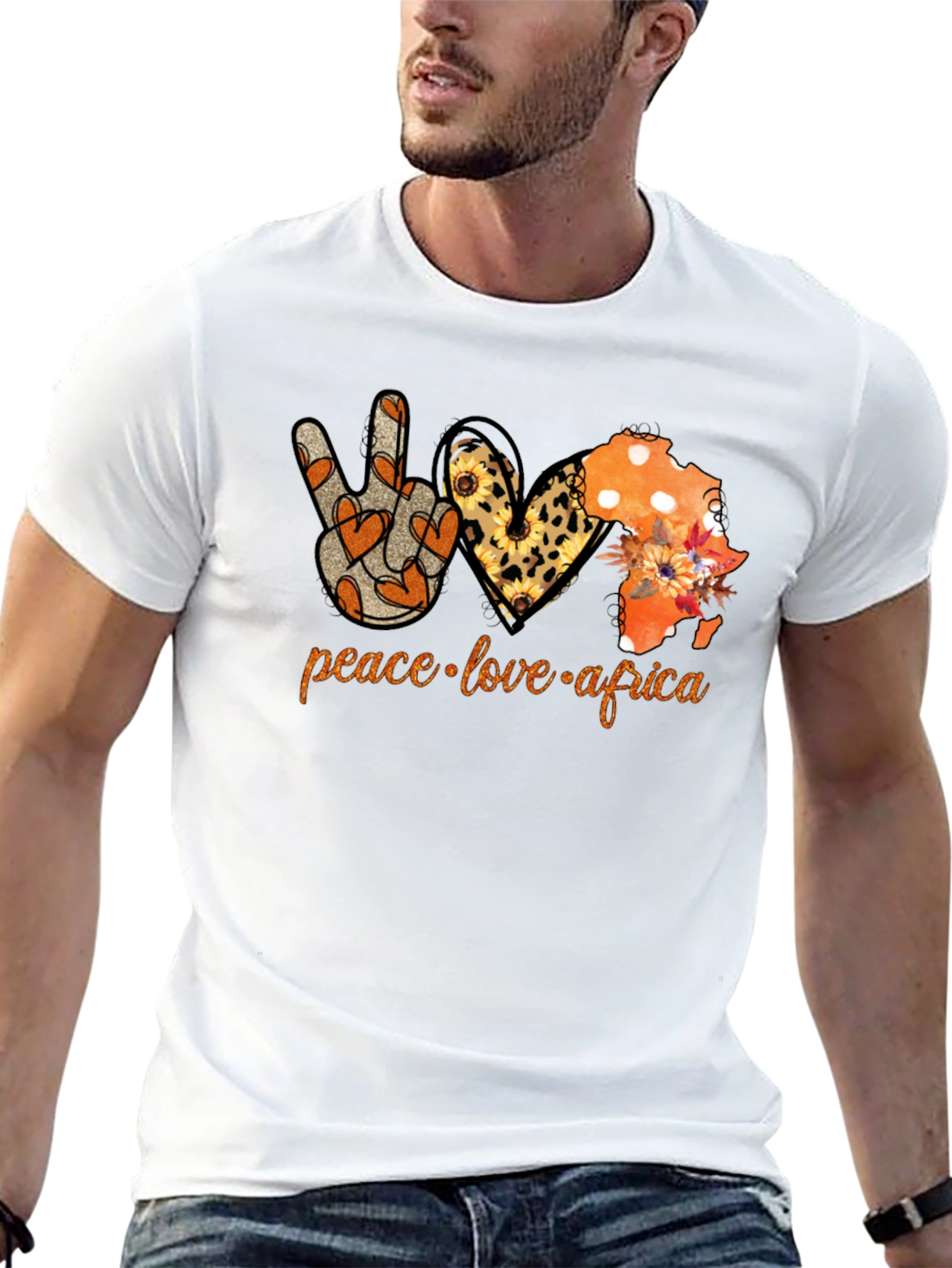 Peace Love Africa T-Shirt Black