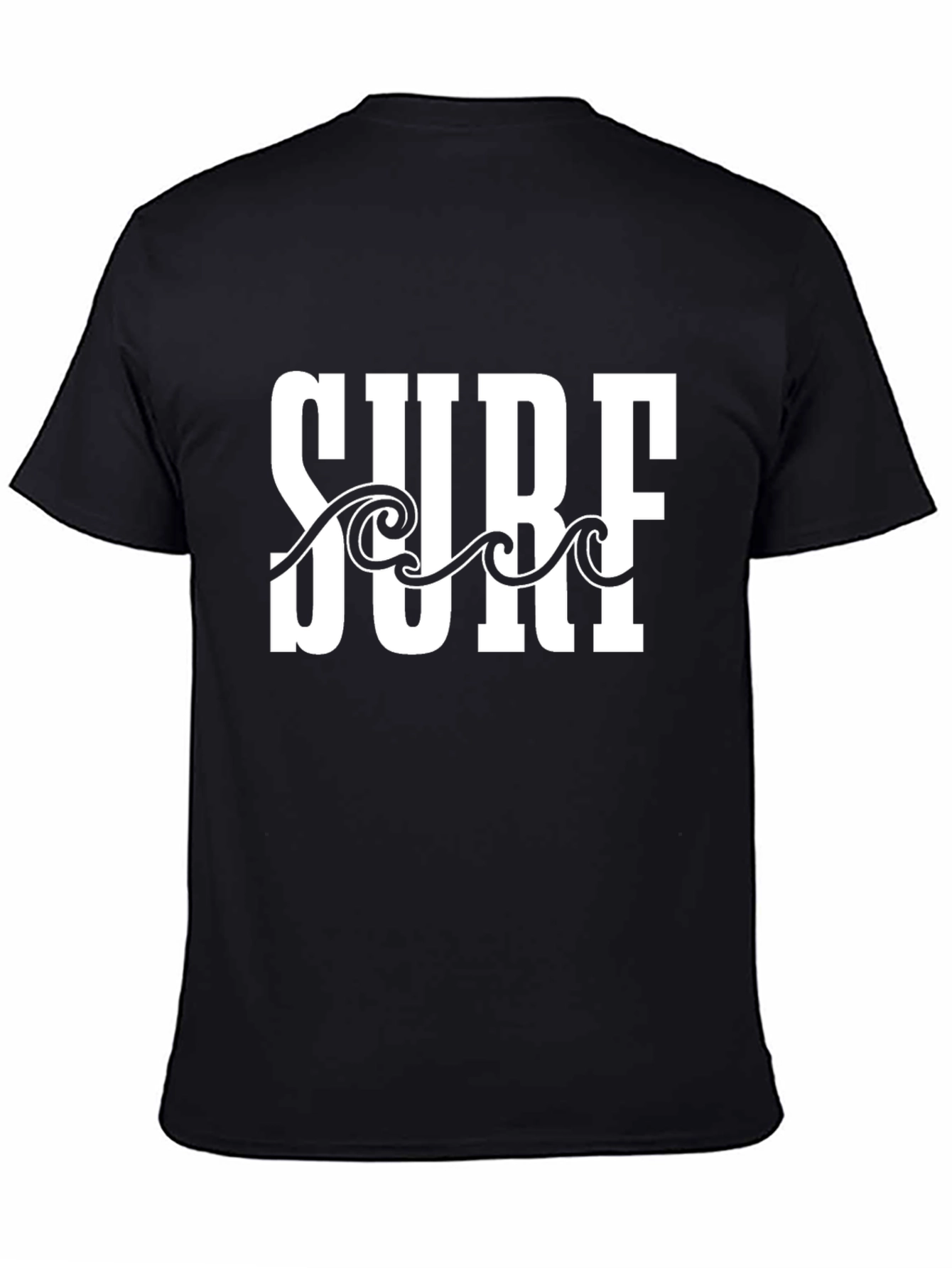 Surf Wave Graphic T-Shirt - Black Cotton Tee