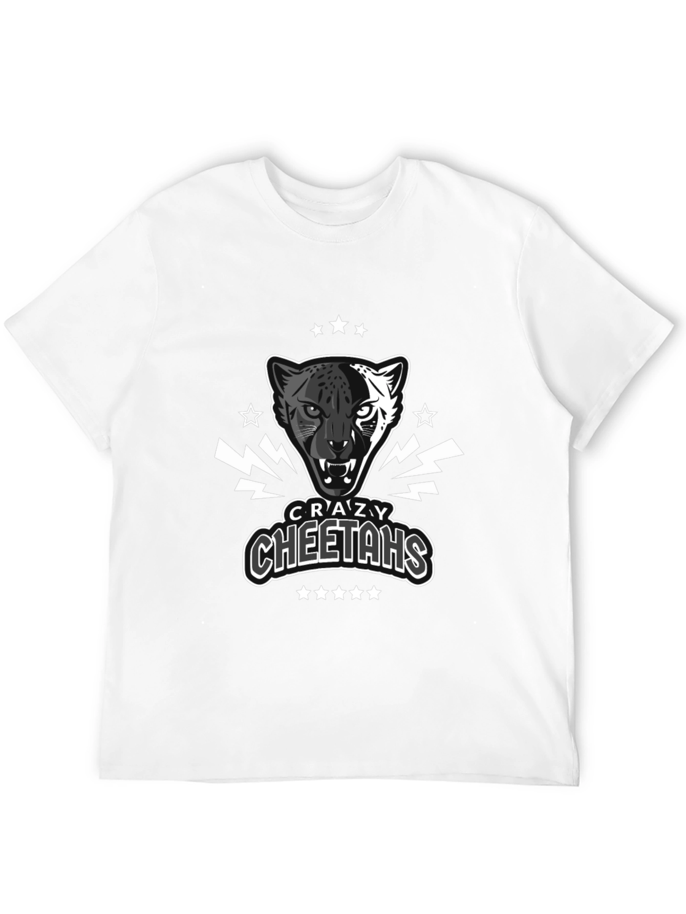 Crazy Cheetahs Graphic T-Shirt - Black Cotton Tee
