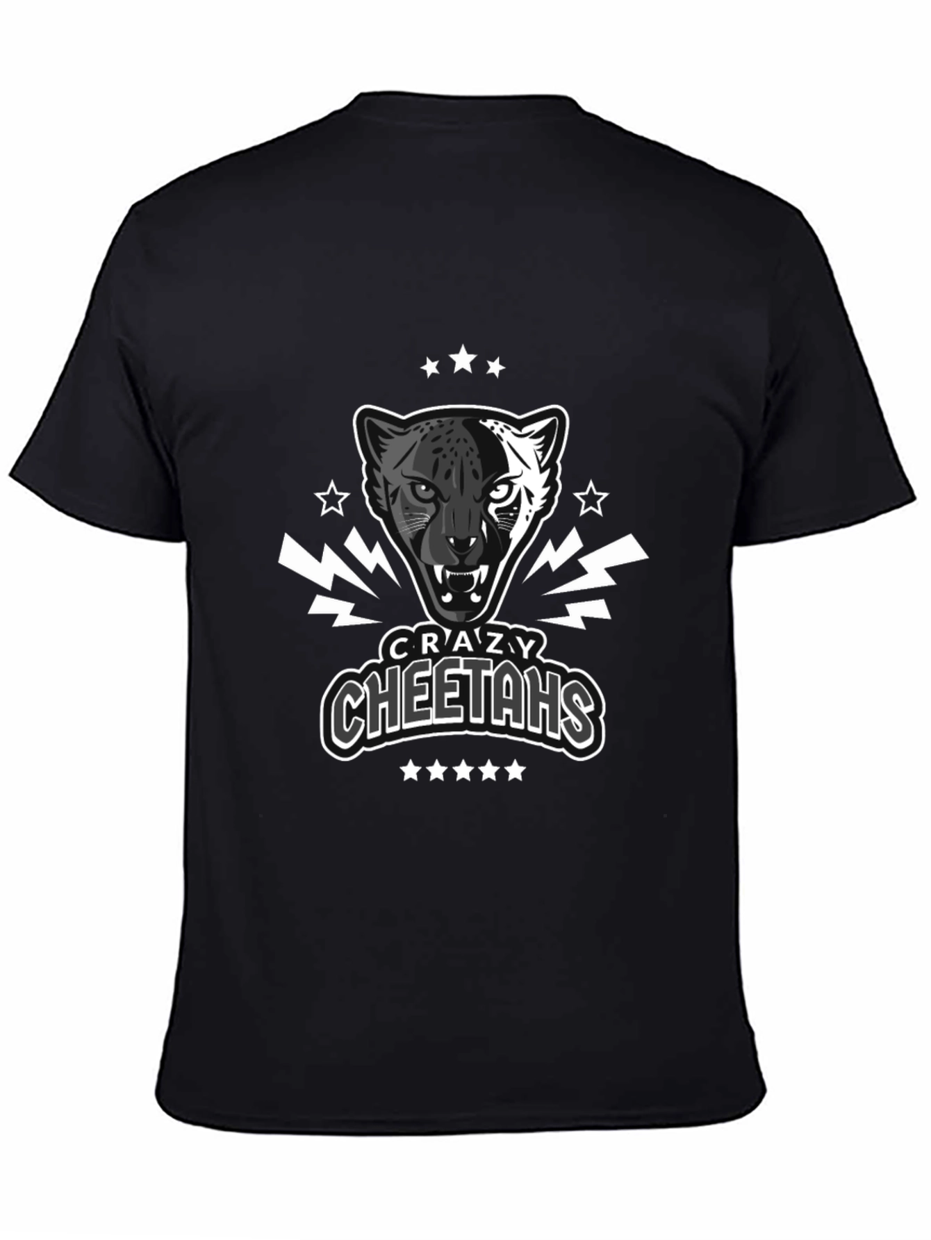 Crazy Cheetahs Graphic T-Shirt - Black Cotton Tee