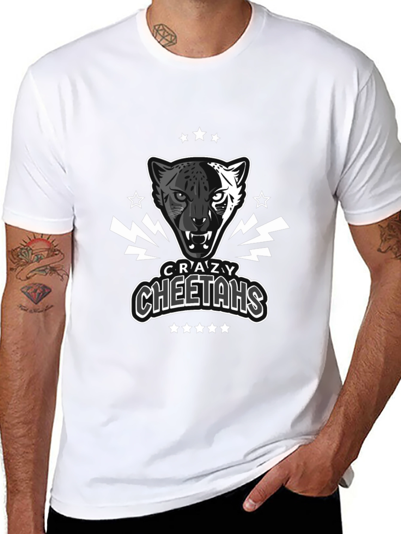 Crazy Cheetahs Graphic T-Shirt - Black Cotton Tee