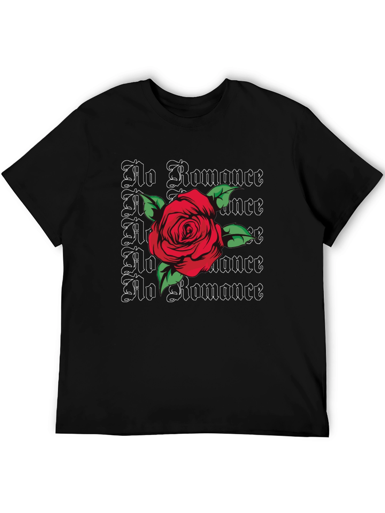 No Romance Rose Graphic Tee - Edgy Streetwear Style