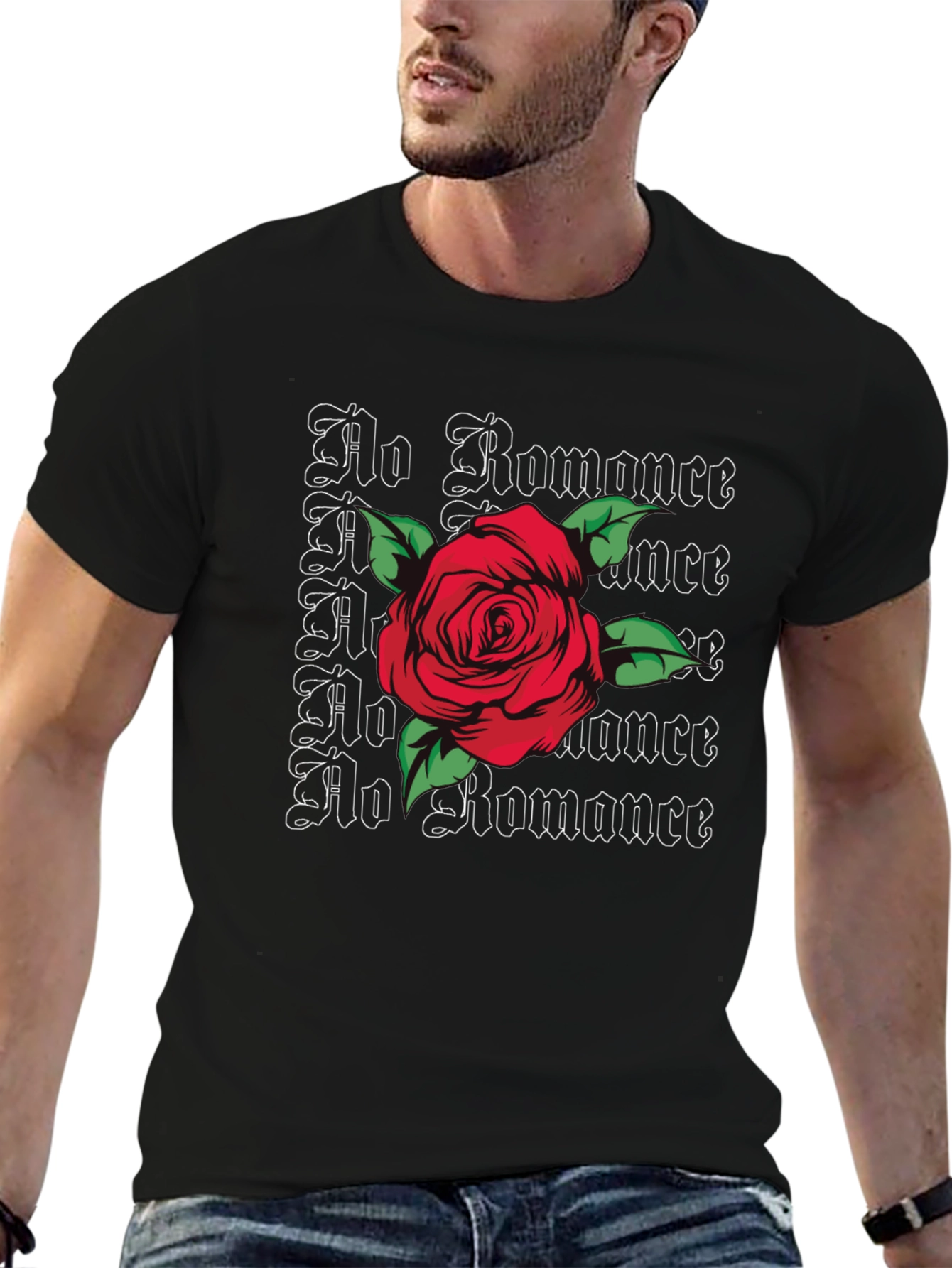 No Romance Rose Graphic Tee - Edgy Streetwear Style