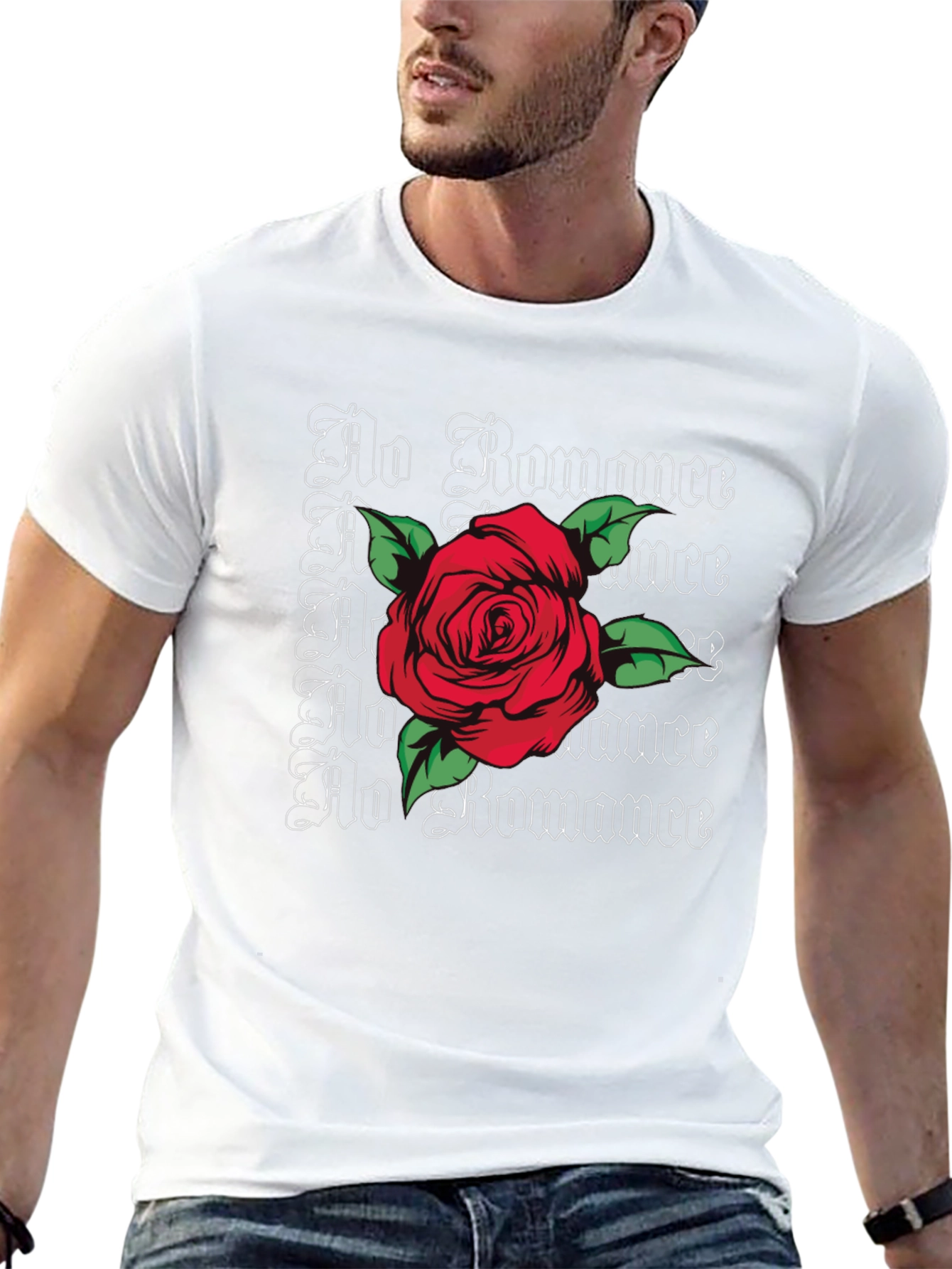 No Romance Rose Graphic Tee - Edgy Streetwear Style