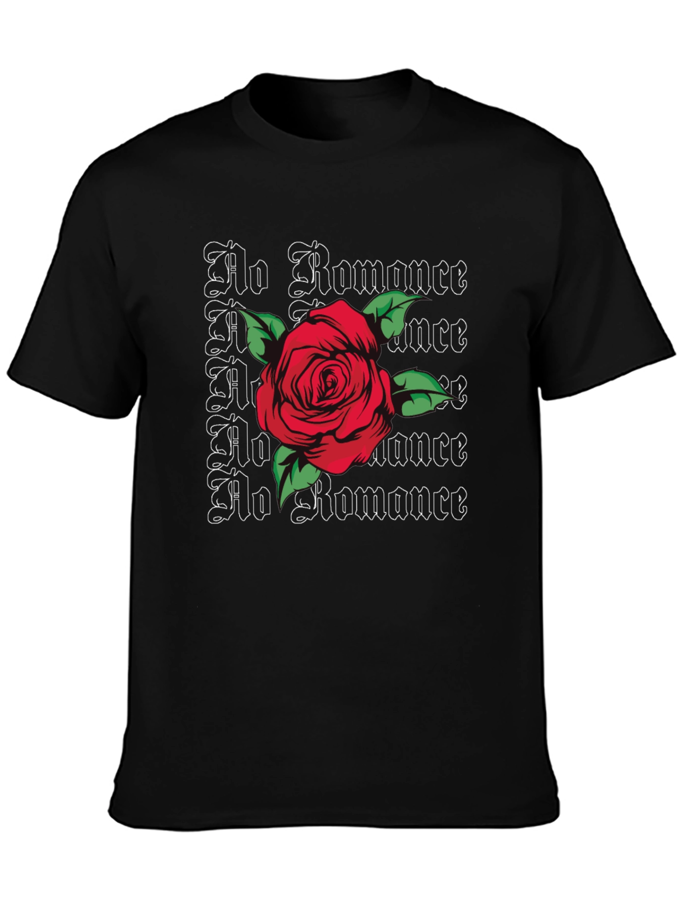 No Romance Rose Graphic Tee - Edgy Streetwear Style