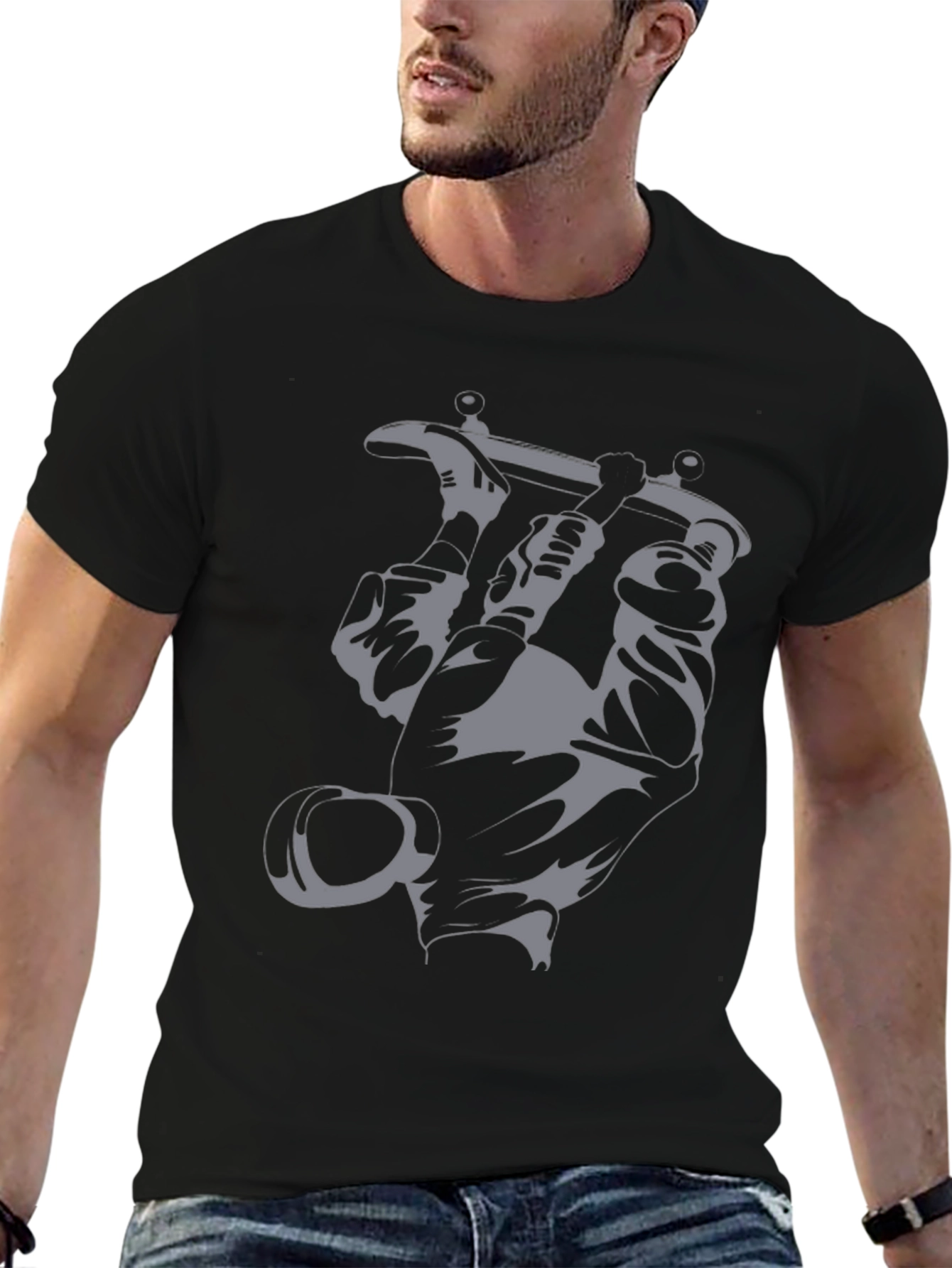 Skater Hand Graphic Tee - Black