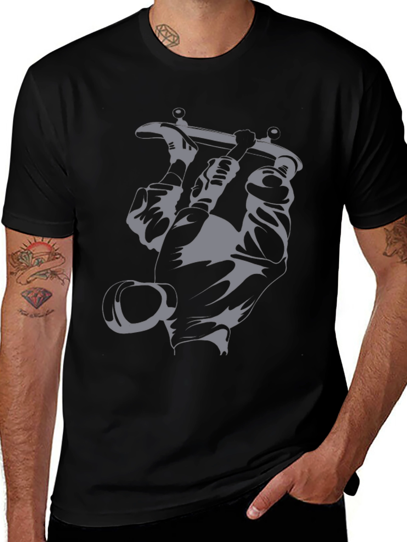 Skater Hand Graphic Tee - Black