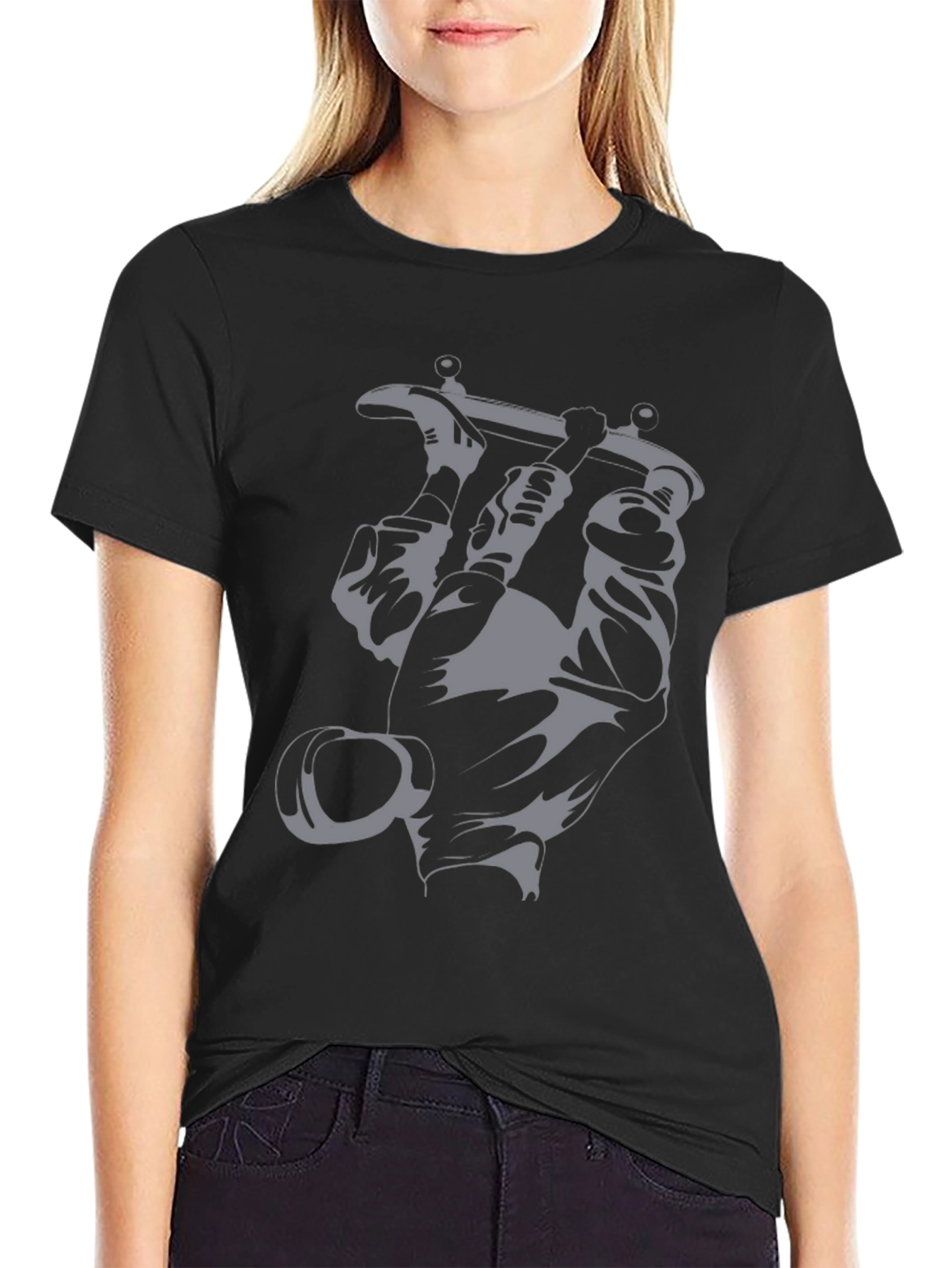 Skater Hand Graphic Tee - Black