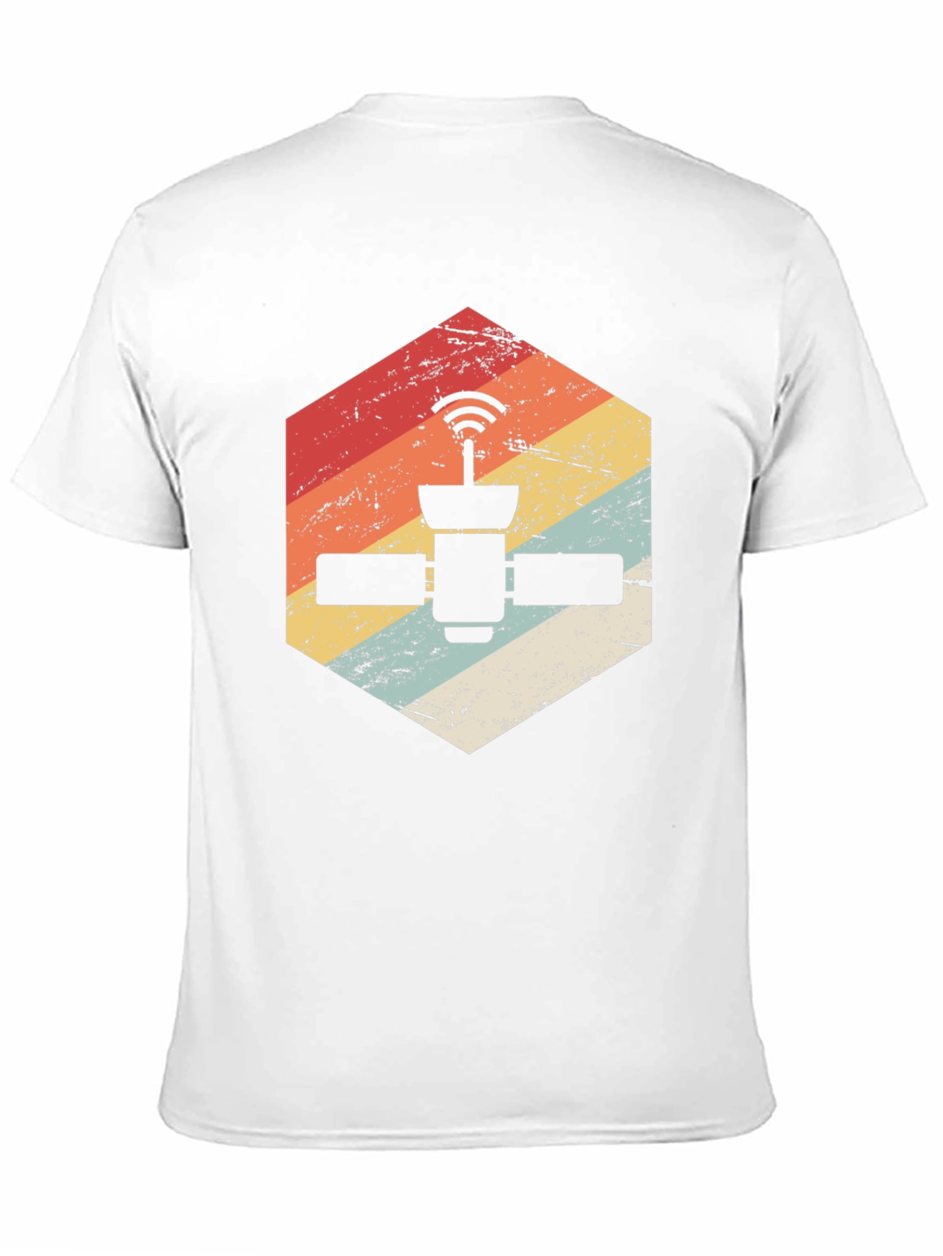 Retro Satellite Graphic Tee - Black Cotton Blend