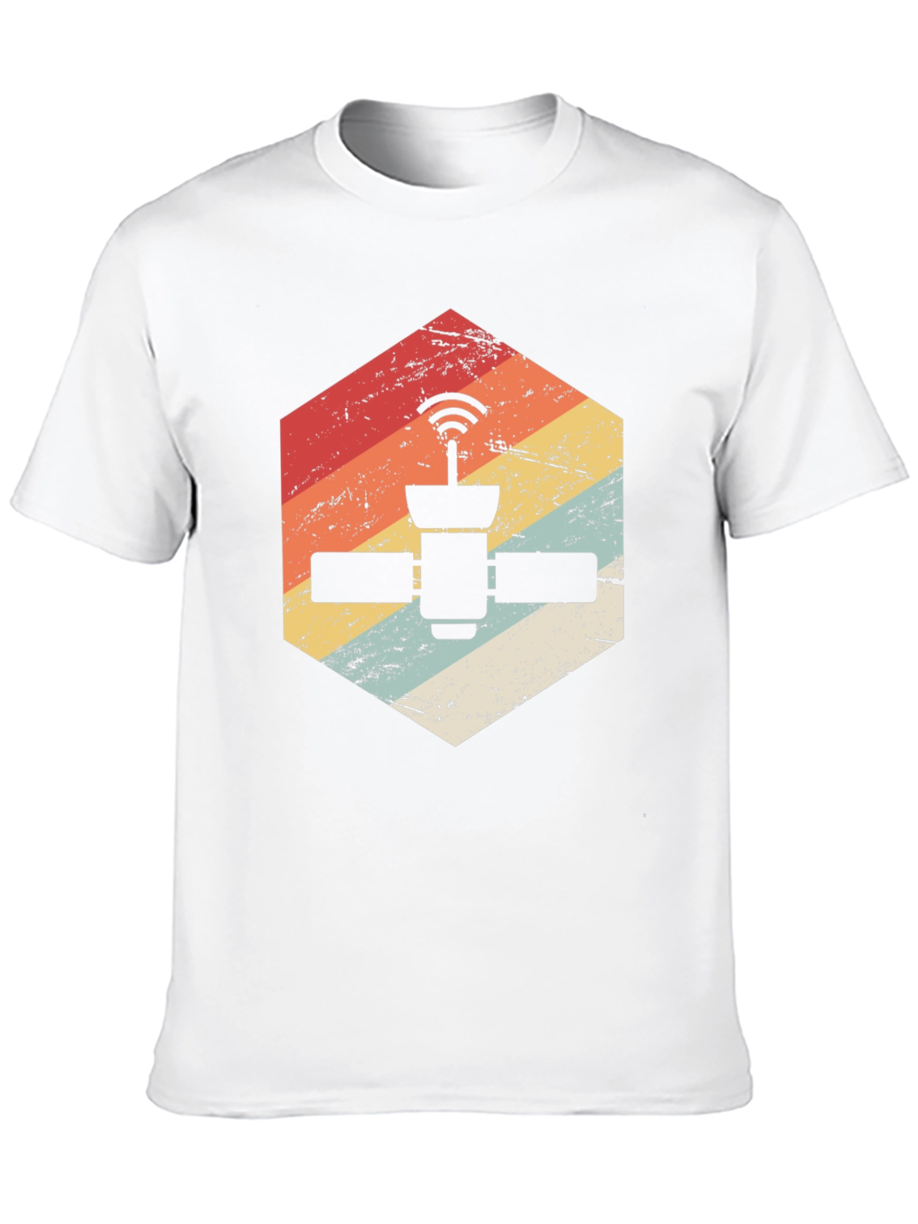 Retro Satellite Graphic Tee - Black Cotton Blend