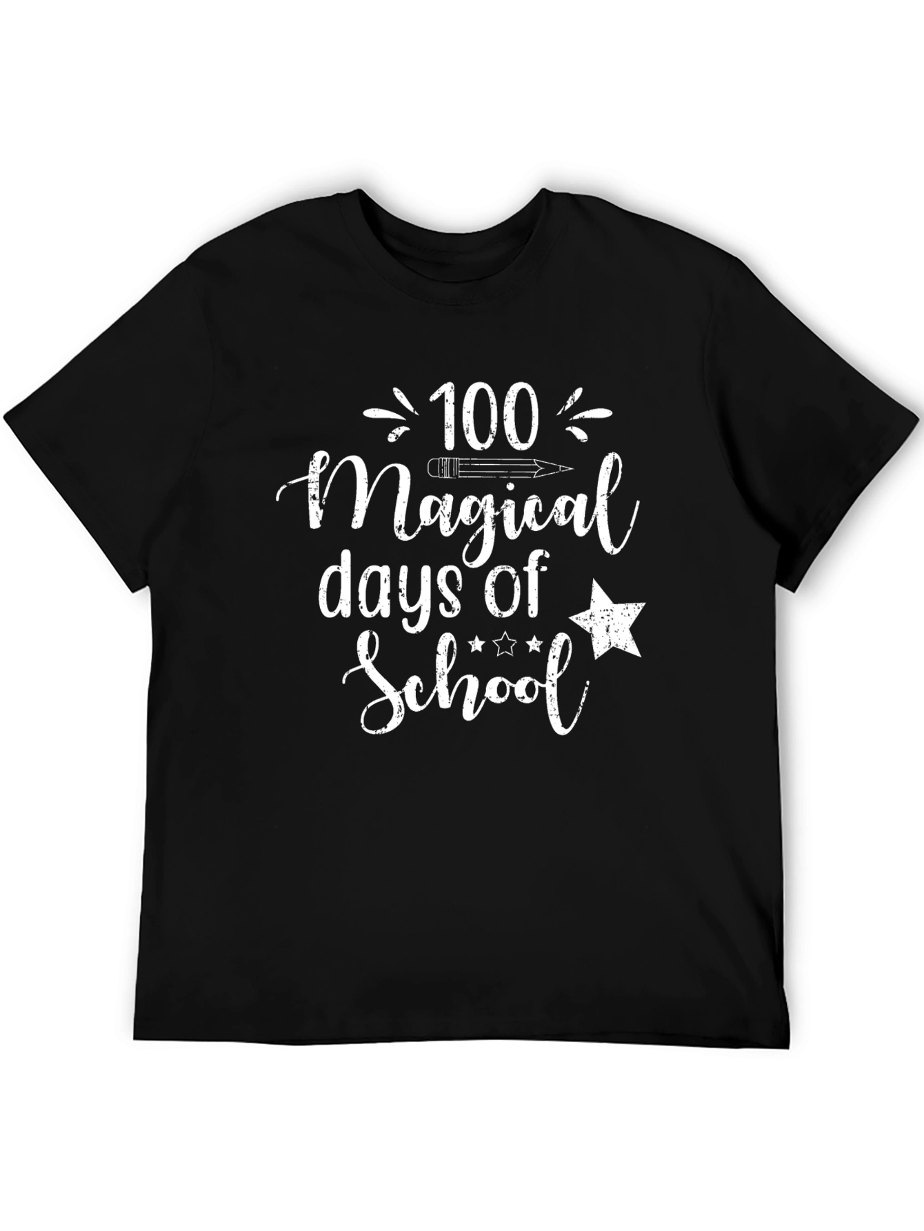 100 Magical Days of School Black T-Shirt