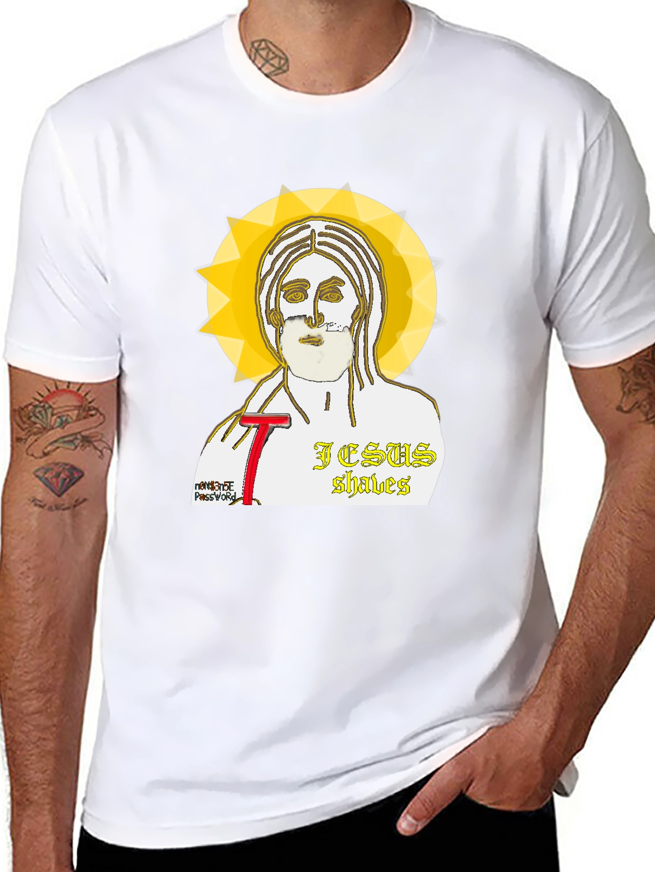 Jesus Shaves Graphic T-Shirt