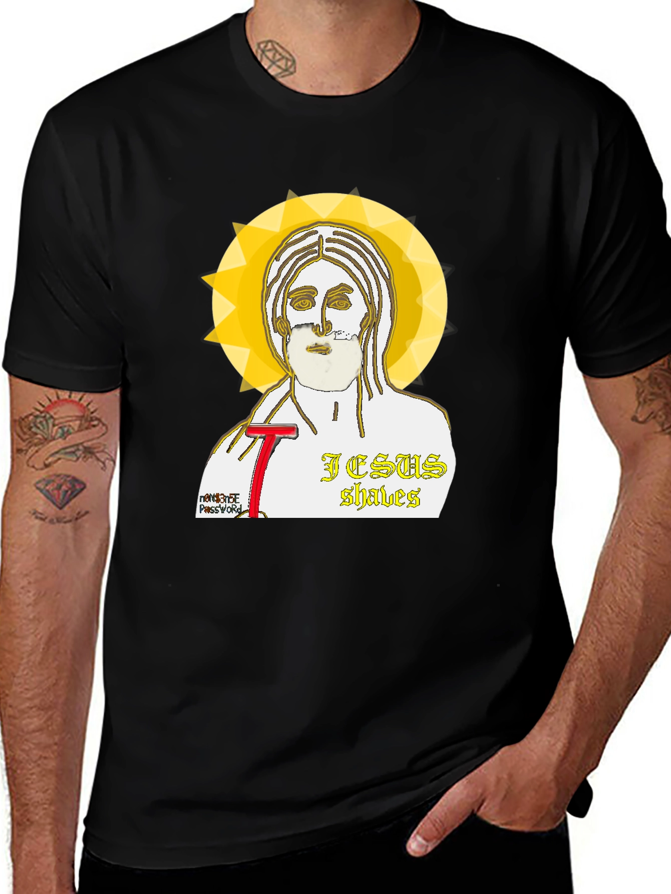 Jesus Shaves Graphic T-Shirt