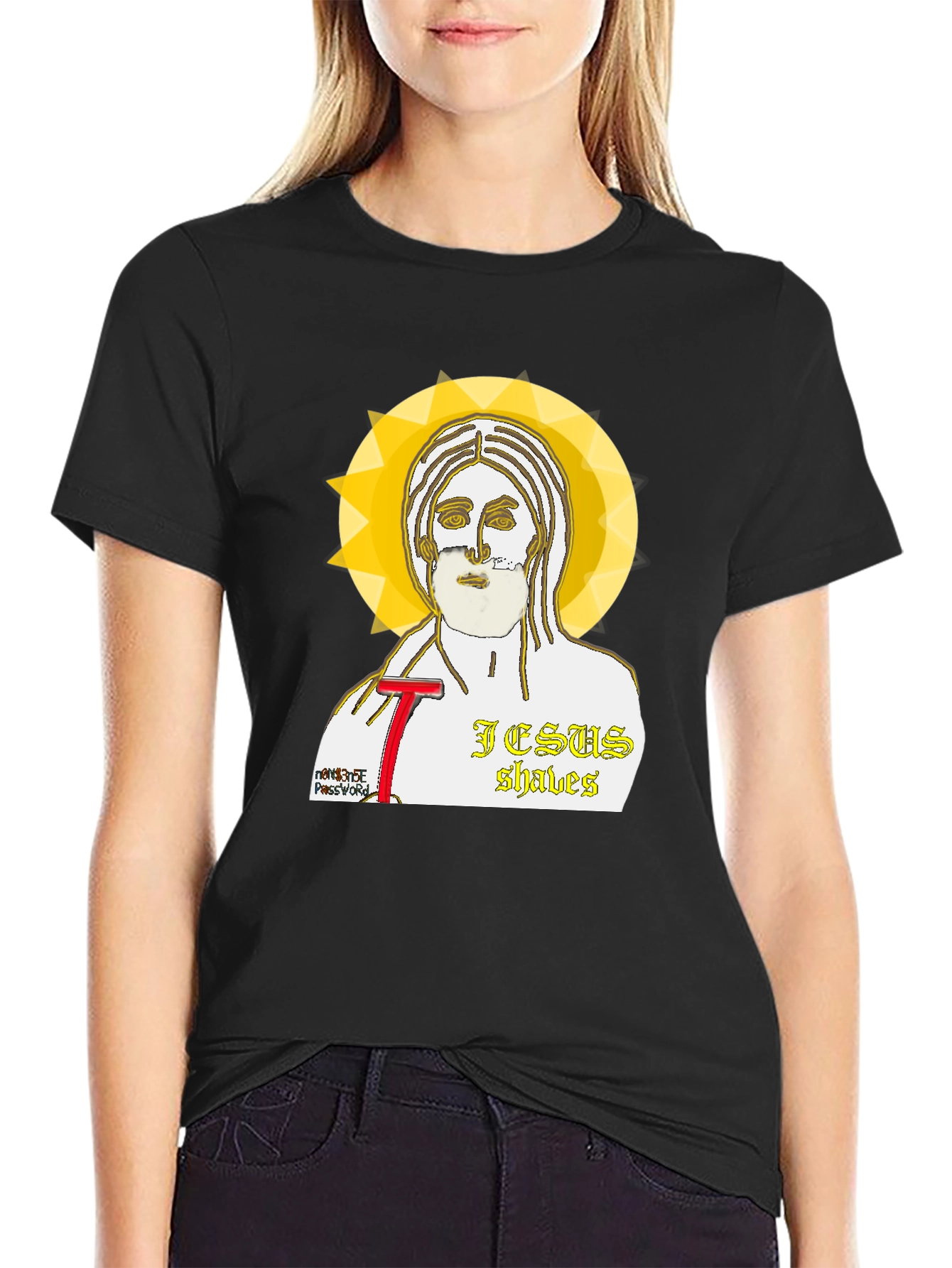 Jesus Shaves Graphic T-Shirt